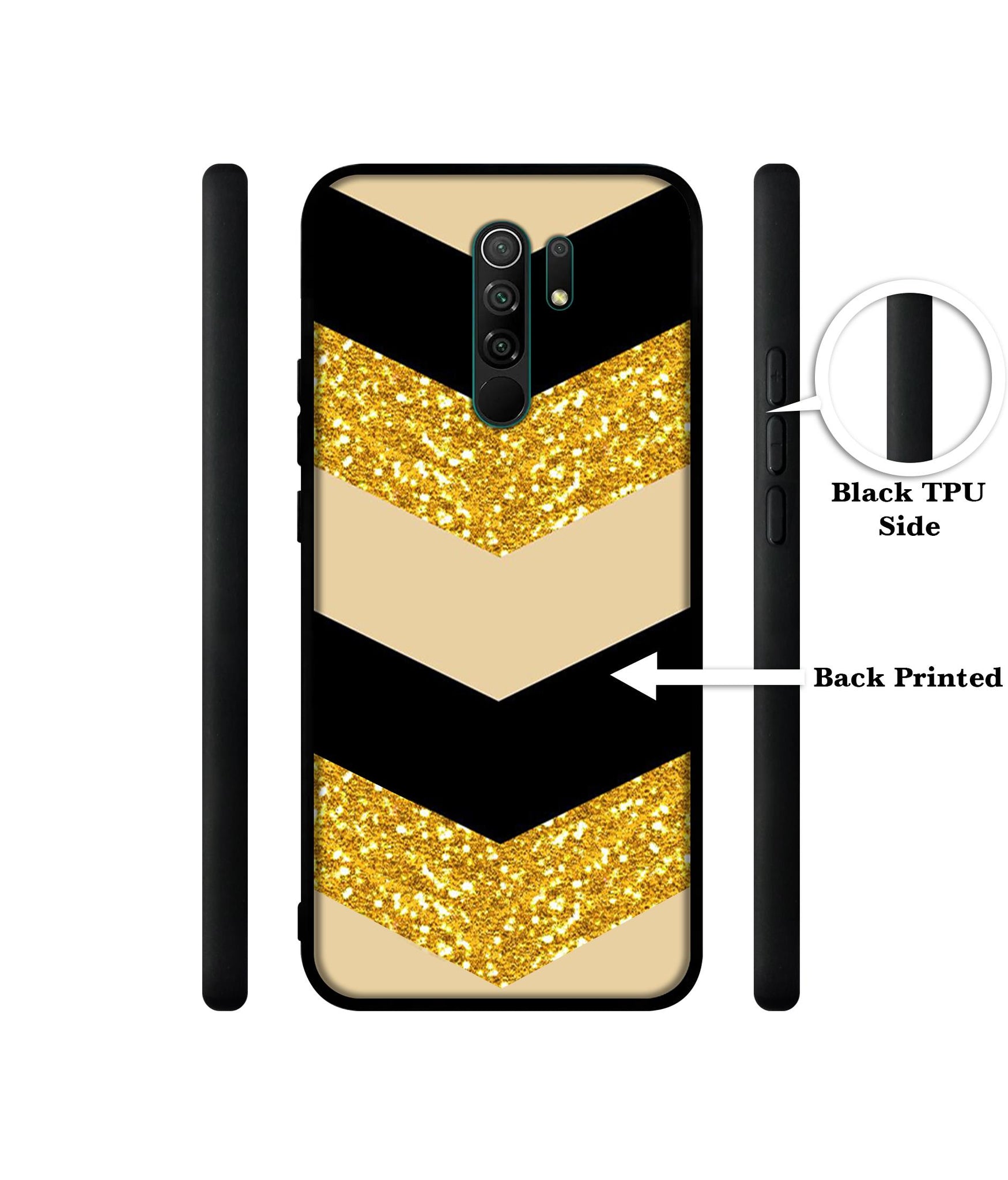 Black & Gold Designer 2D Printed Back Case Cover for Mi Redmi 9 Prime / Poco M2