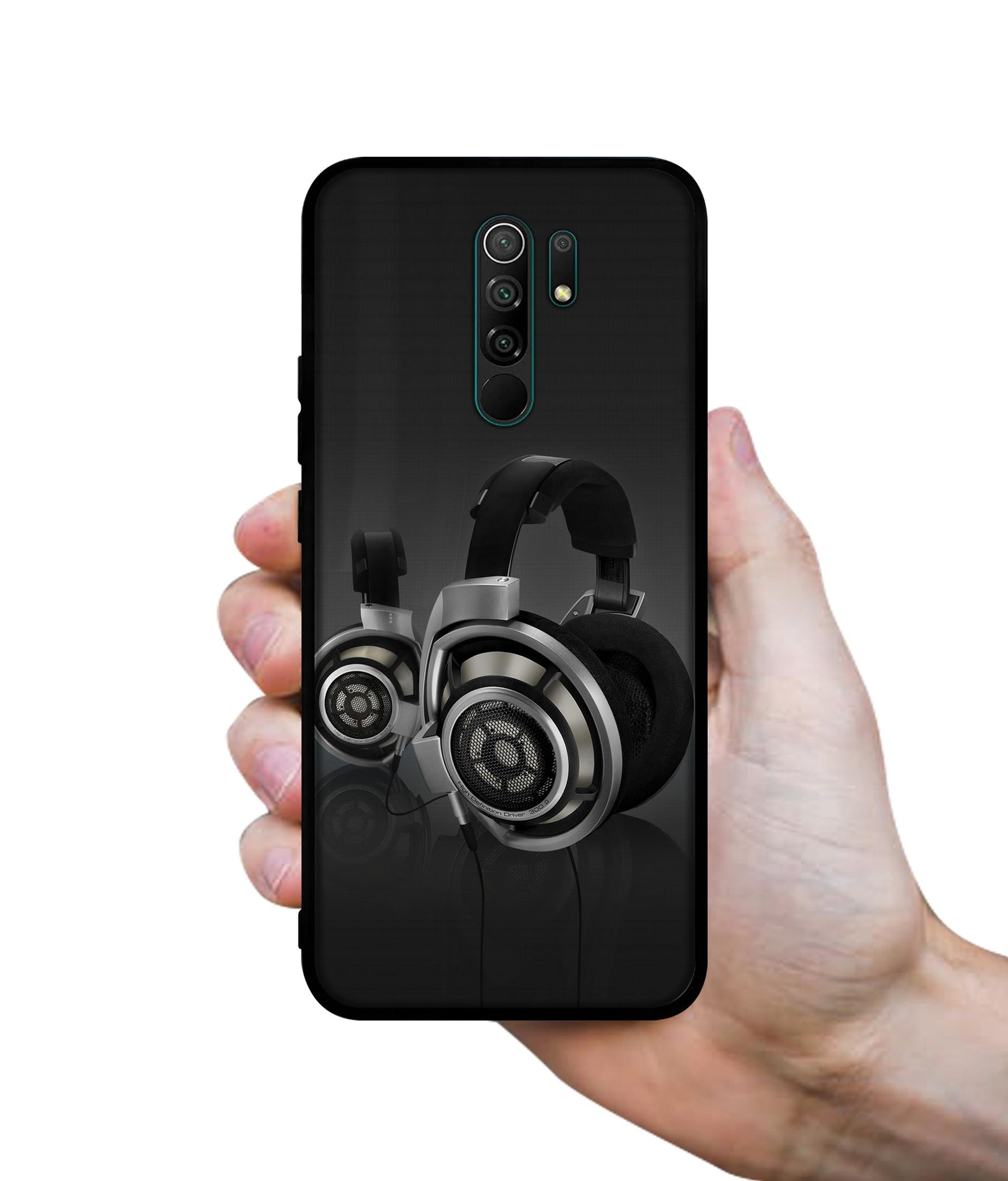 Head Phone Designer 2D Printed Back Case Cover for Mi Redmi 9 Prime / Poco M2