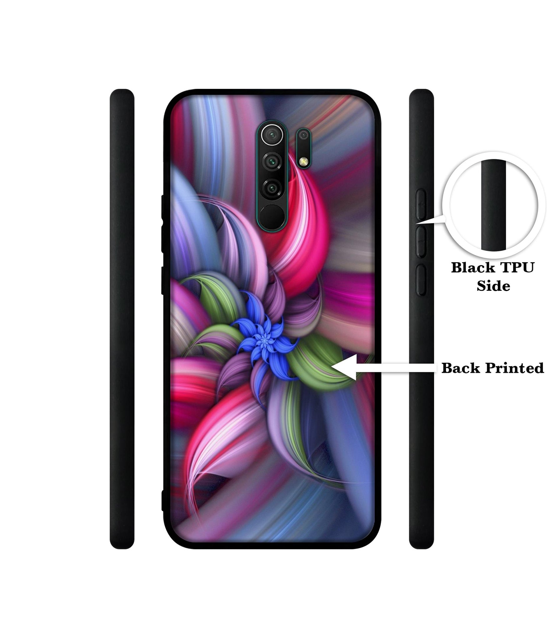 Colorful Flower Designer 2D Printed Back Case Cover for Mi Redmi 9 Prime / Poco M2