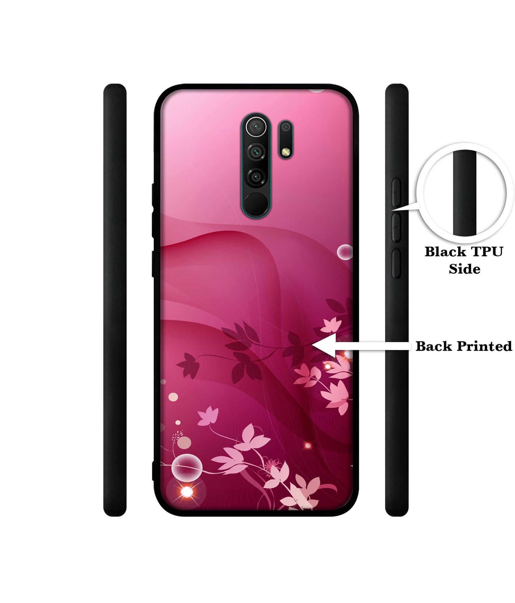 Pink Abstract Designer 2D Printed Back Case Cover for Mi Redmi 9 Prime / Poco M2
