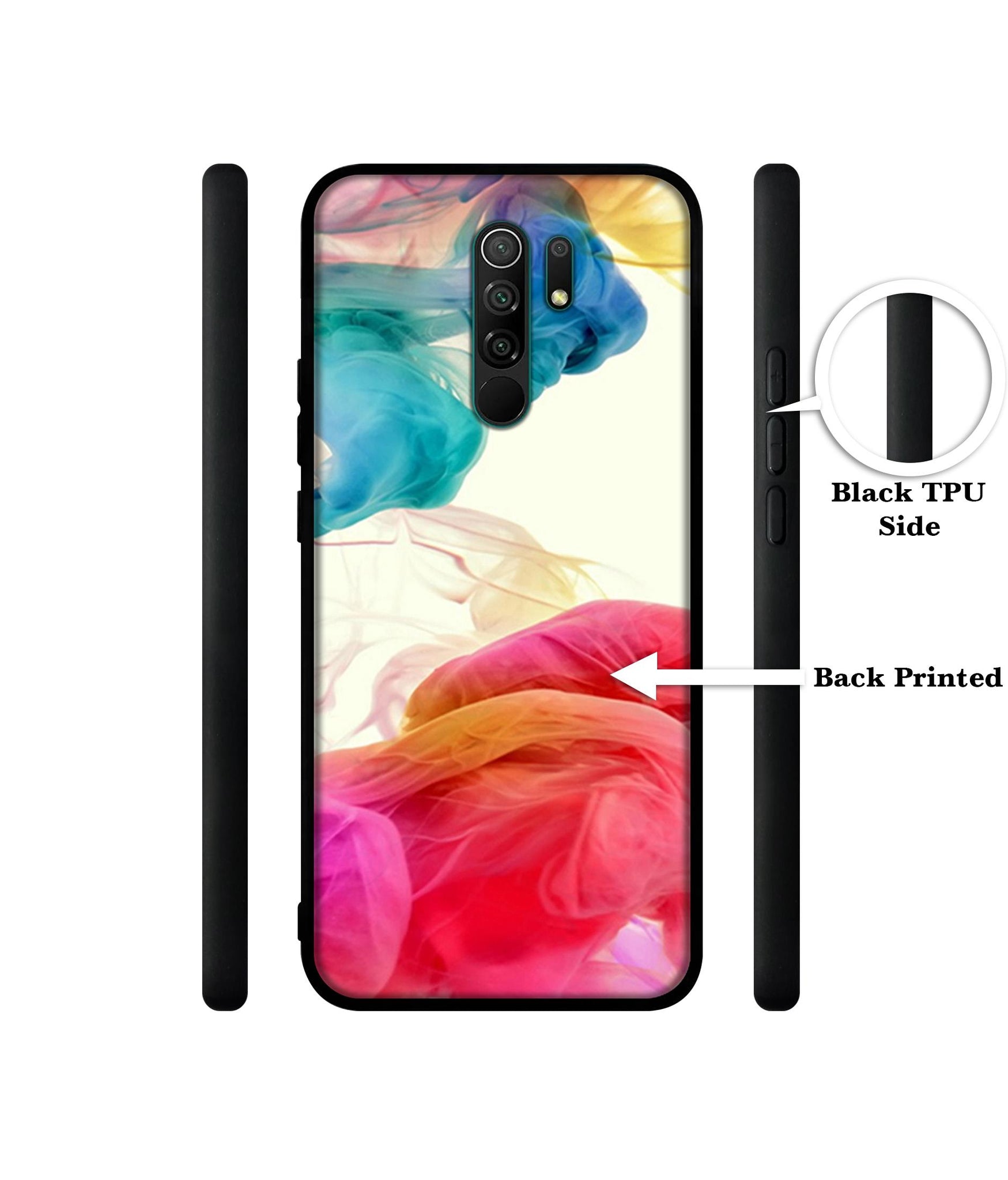 Colored Smoke Designer 2D Printed Back Case Cover for Mi Redmi 9 Prime / Poco M2