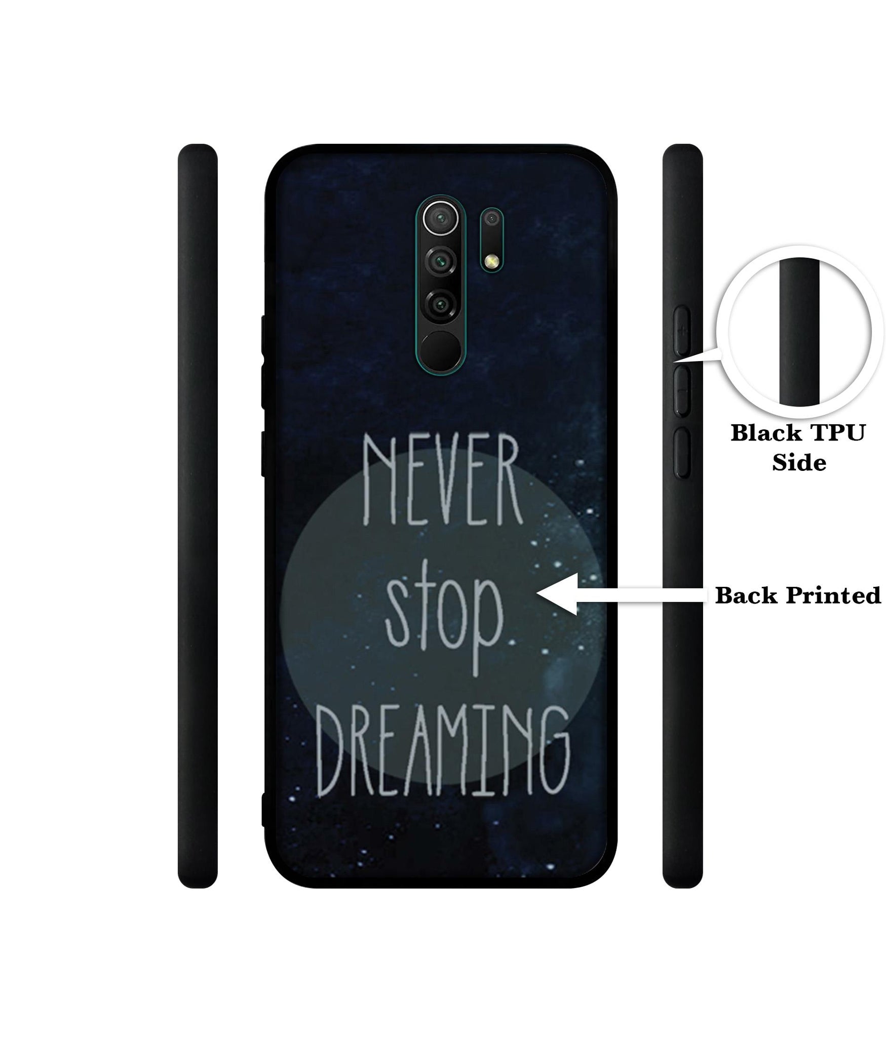 Never Stop Dreaming Designer 2D Printed Back Case Cover for Mi Redmi 9 Prime / Poco M2