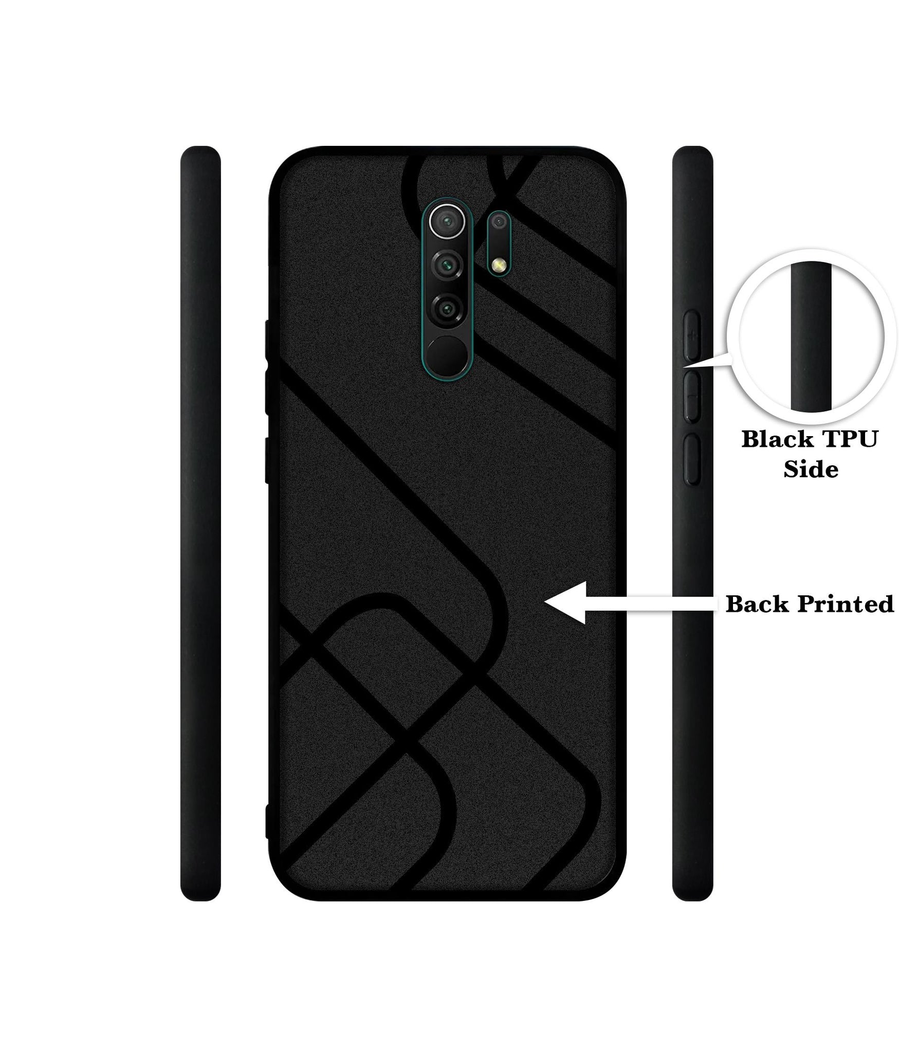 Zig-Zag Black Line Designer 2D Printed Back Case Cover for Mi Redmi 9 Prime / Poco M2