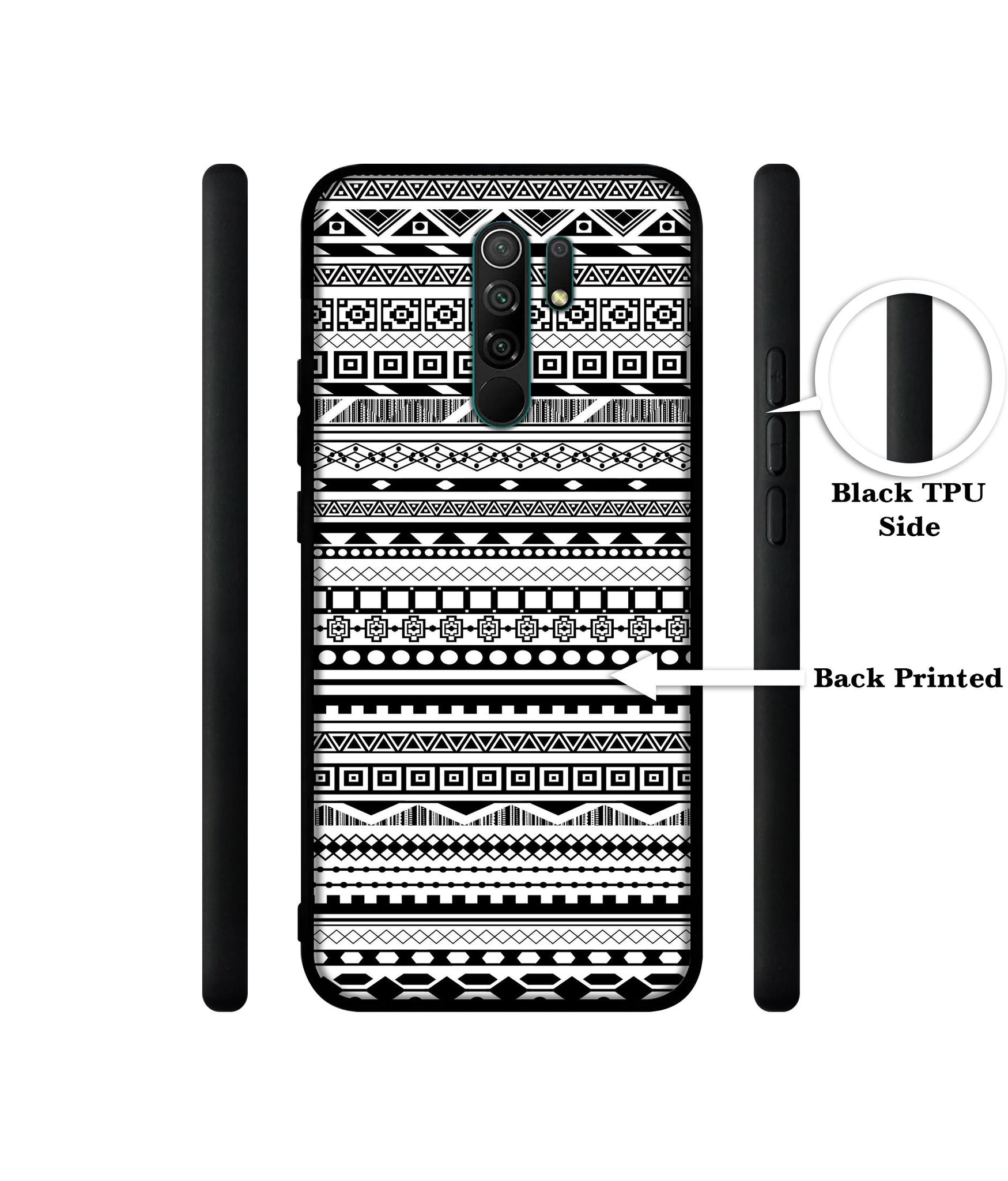 Black & White Patterns Designer 2D Printed Back Case Cover for Mi Redmi 9 Prime / Poco M2