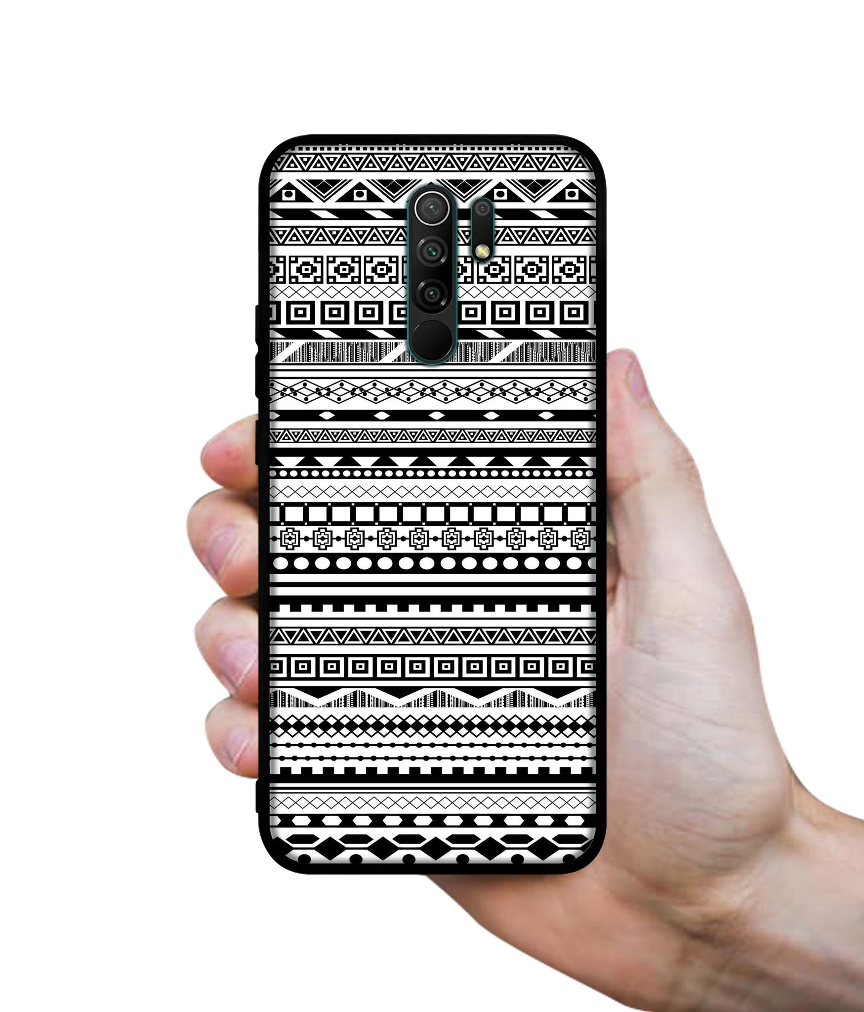 Black & White Patterns Designer 2D Printed Back Case Cover for Mi Redmi 9 Prime / Poco M2