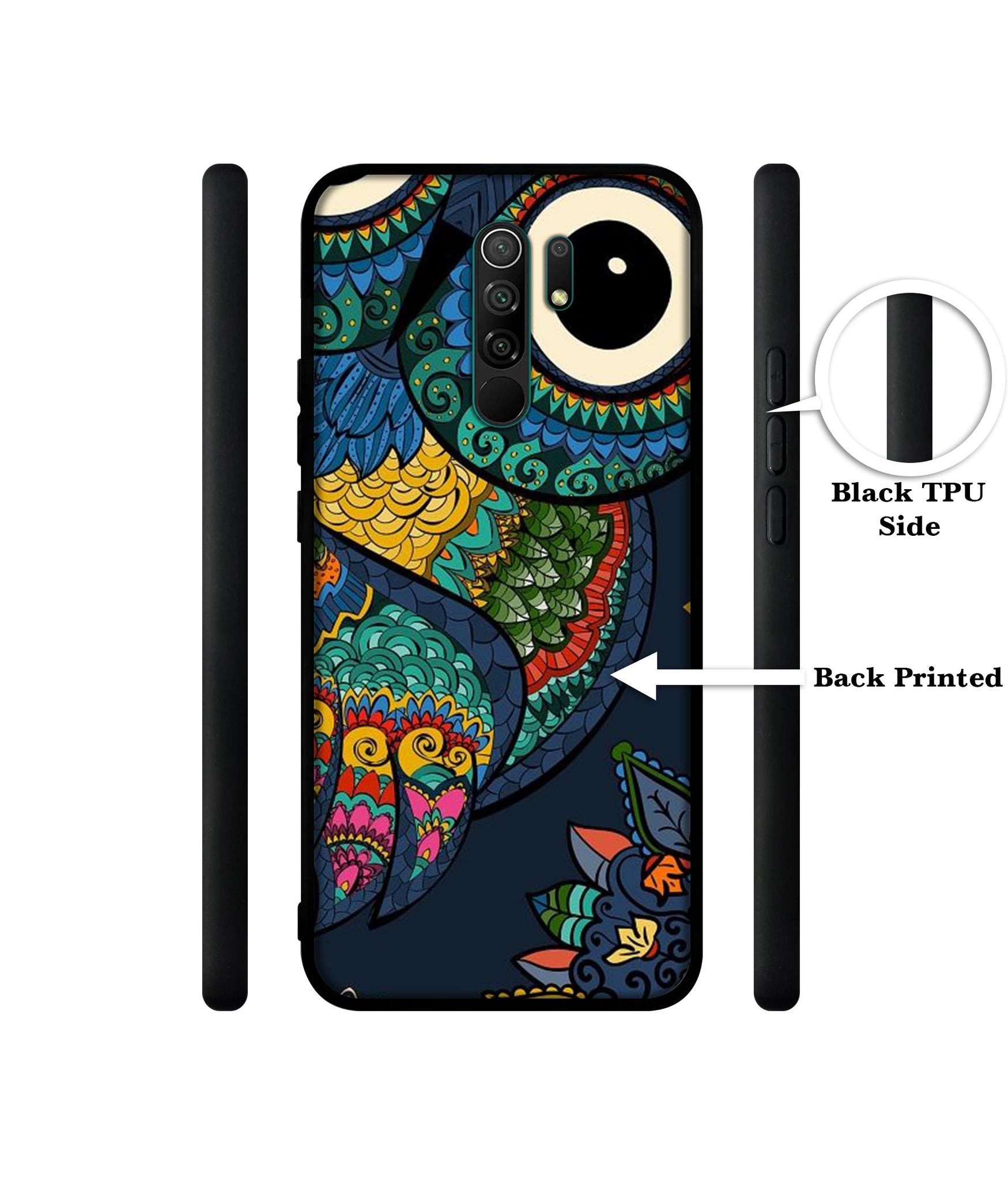 Owl Illustration Designer 2D Printed Back Case Cover for Mi Redmi 9 Prime / Poco M2
