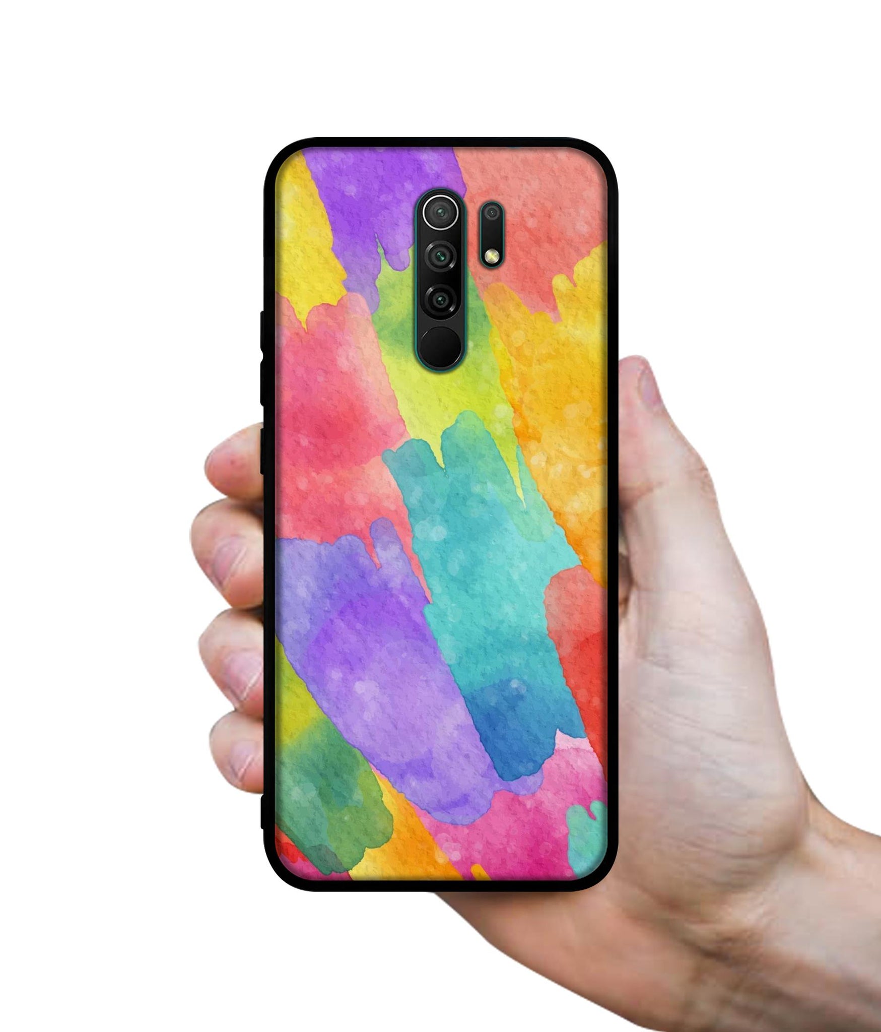 Water Paint Colorful Abstract Designer 2D Printed Back Case Cover for Mi Redmi 9 Prime / Poco M2