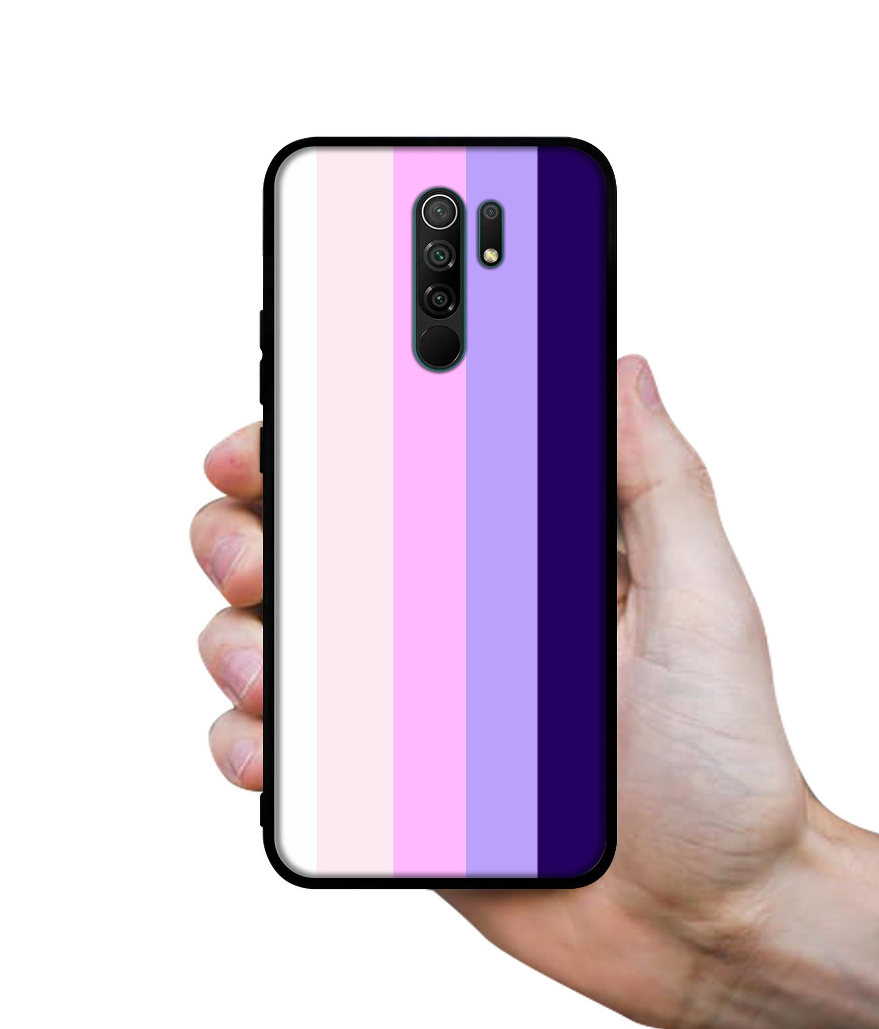 Pink and Purple Lines Designer 2D Printed Back Case Cover for Mi Redmi 9 Prime / Poco M2