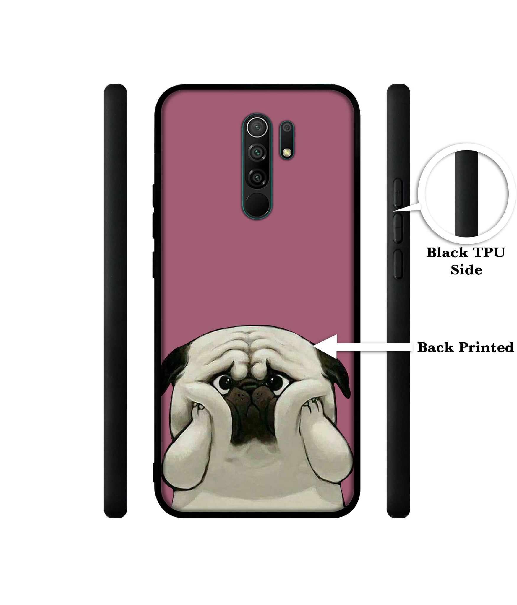 Cute Pug Holding Big Cheeks Designer 2D Printed Back Case Cover for Mi Redmi 9 Prime / Poco M2