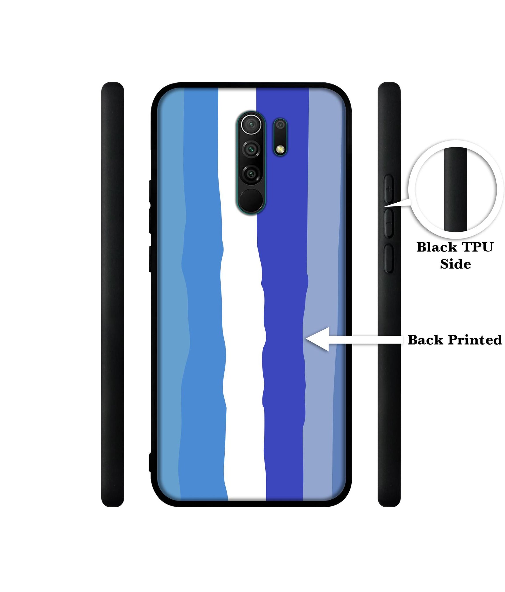 Blue Stripes Rainbow Designer 2D Printed Back Case Cover for Mi Redmi 9 Prime / Poco M2