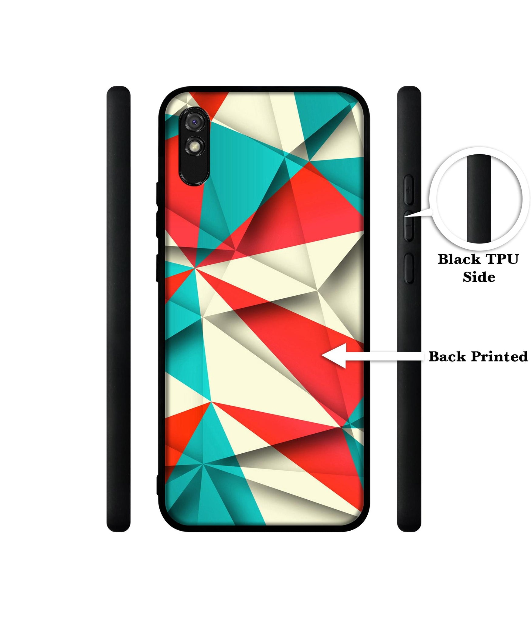 Red Blue White Pattern Designer 2D Printed Back Case Cover for Mi Redmi 9A / 9A Sport / 9i / 9i Sport