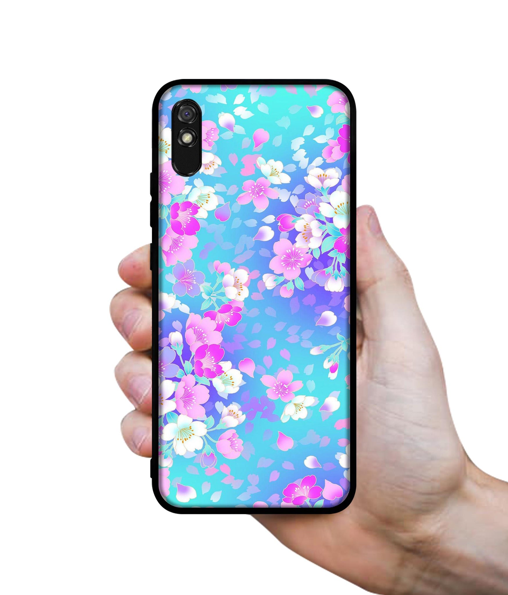 Floral Blue Pattern Designer 2D Printed Back Case Cover for Mi Redmi 9A / 9A Sport / 9i / 9i Sport