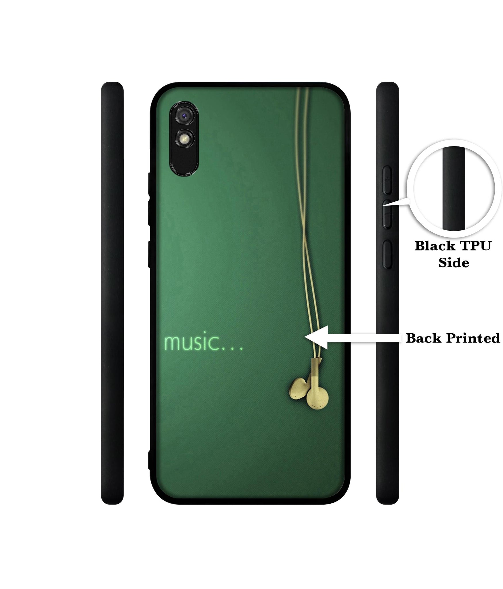 Headphone Music Designer 2D Printed Back Case Cover for Mi Redmi 9A / 9A Sport / 9i / 9i Sport