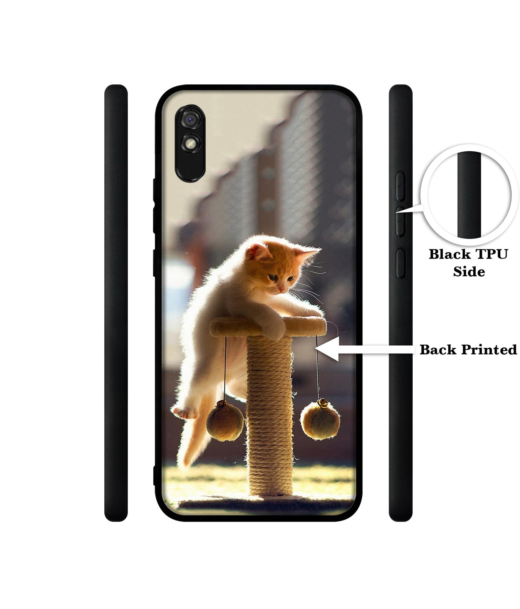 Cat Climbing Designer 2D Printed Back Case Cover for Mi Redmi 9A / 9A Sport / 9i / 9i Sport