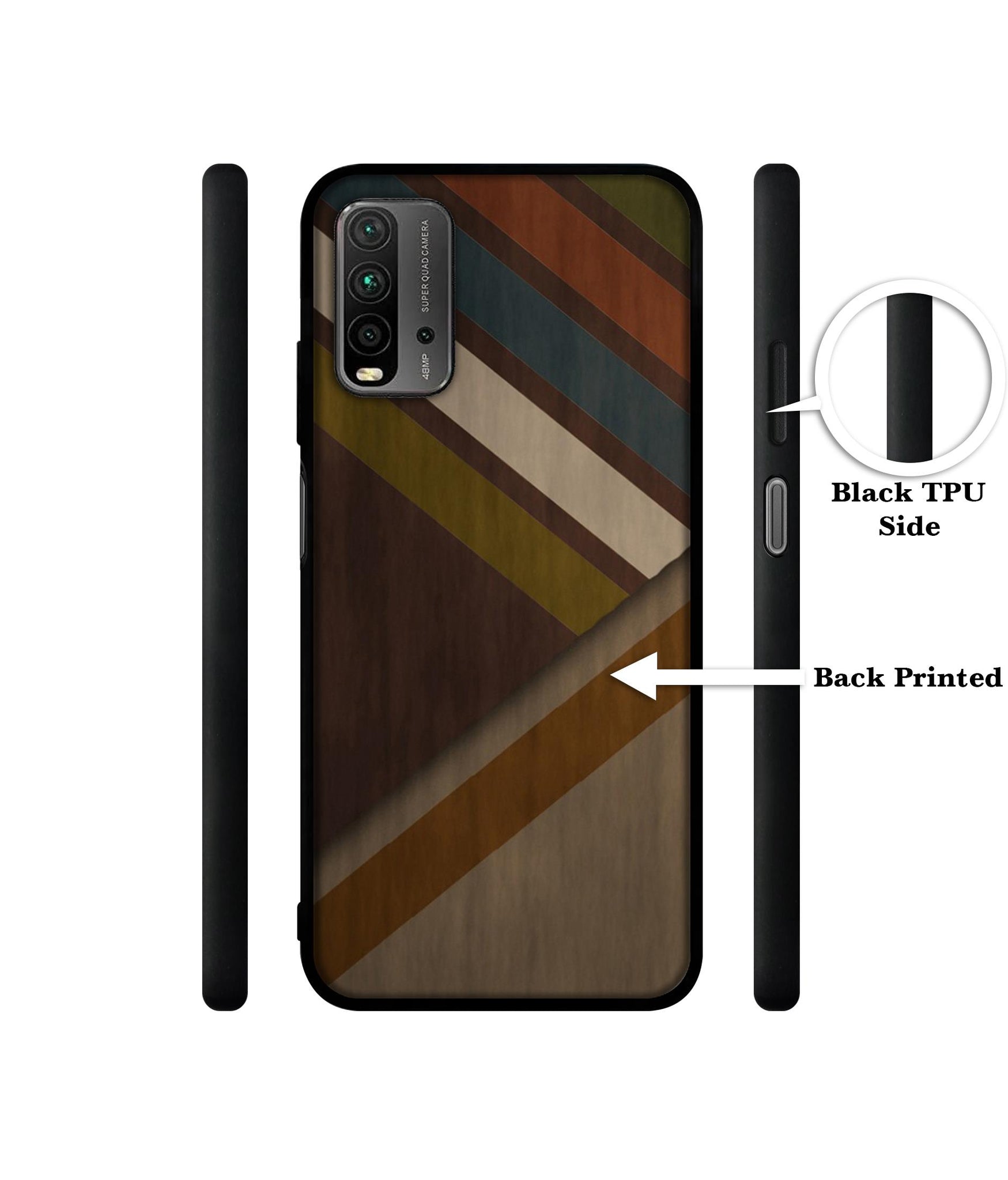 Colorful Wooden Pattern Designer 2D Printed Back Case Cover for Mi Redmi 9 Power 4G