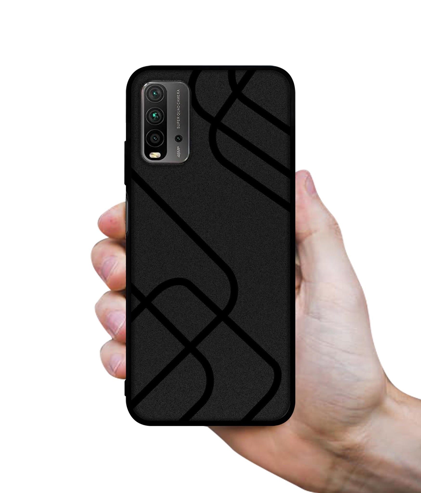 Zig-Zag Black Line Designer 2D Printed Back Case Cover for Mi Redmi 9 Power 4G