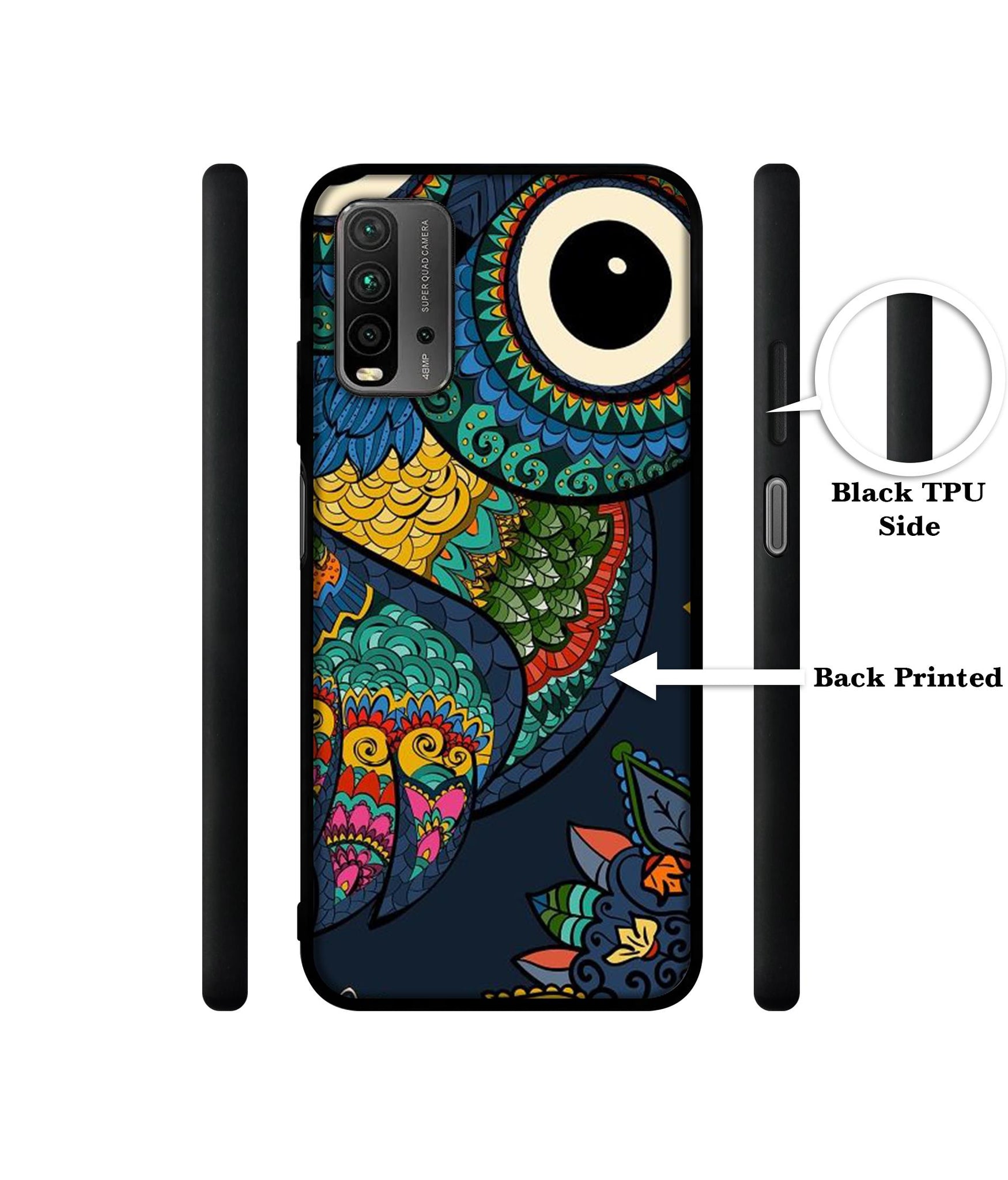 Owl Illustration Designer 2D Printed Back Case Cover for Mi Redmi 9 Power 4G