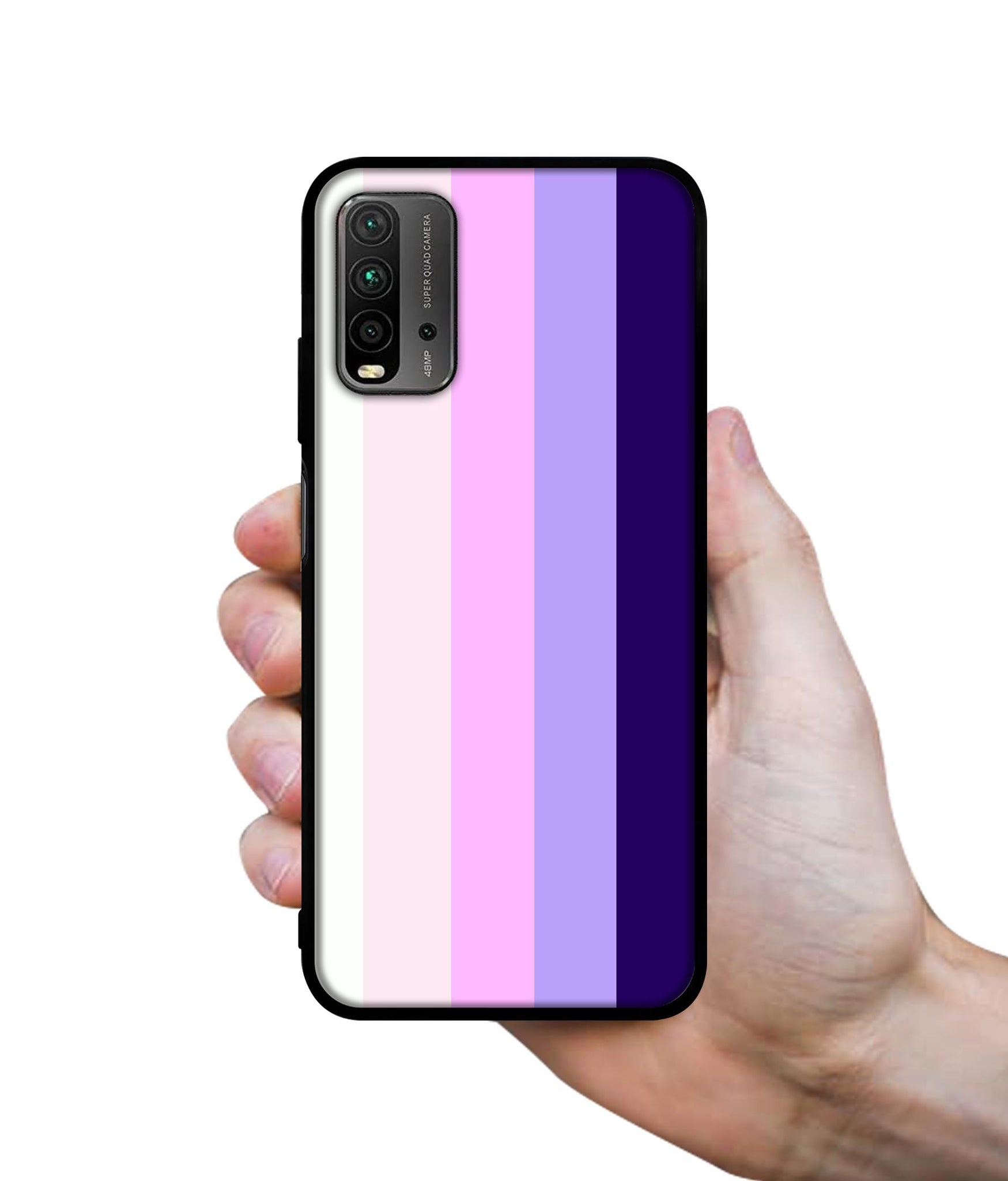 Pink and Purple Lines Designer 2D Printed Back Case Cover for Mi Redmi 9 Power 4G