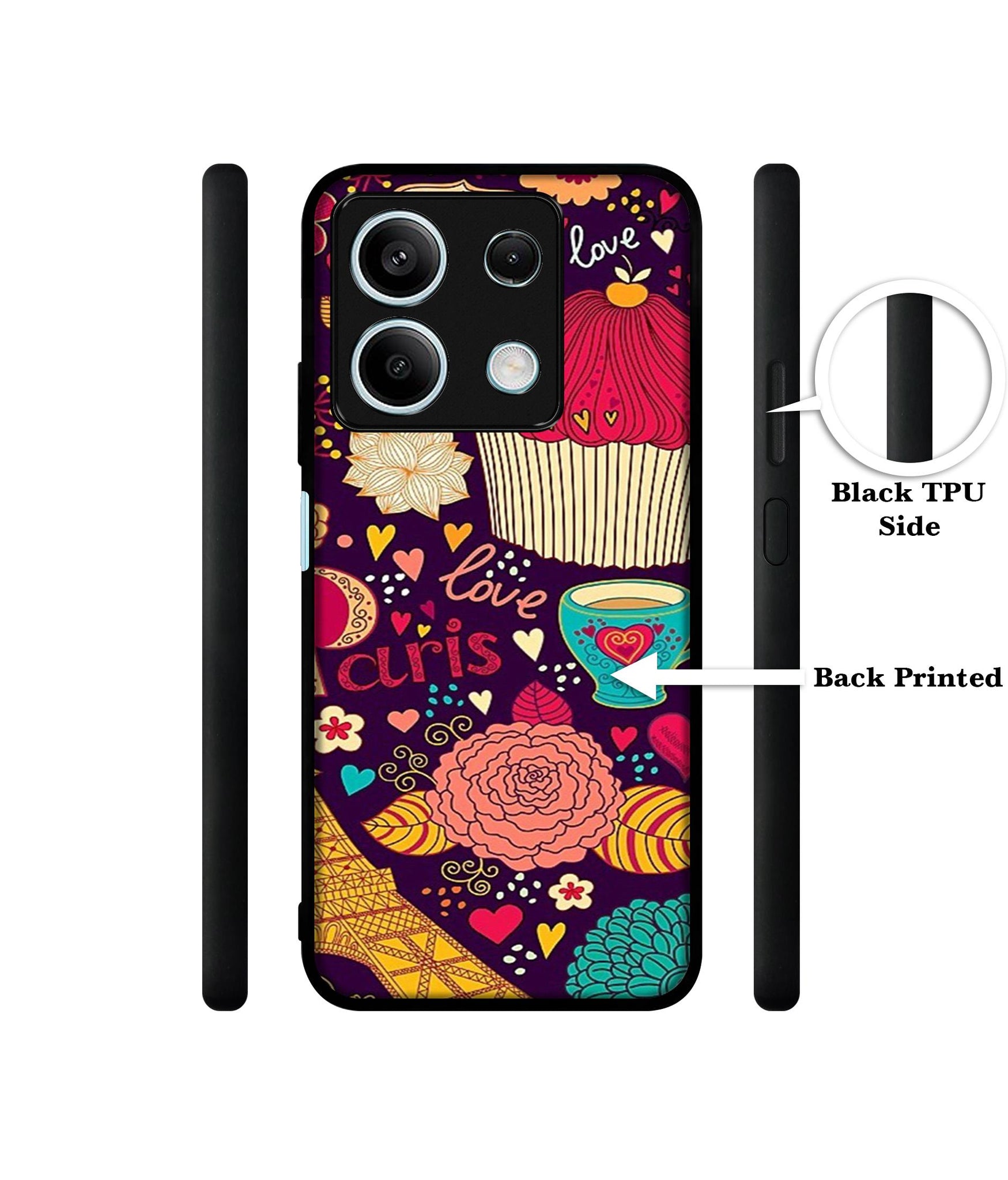 Paris Flower Love Designer 2D Printed Back Case Cover for Mi Redmi Note 13 5G