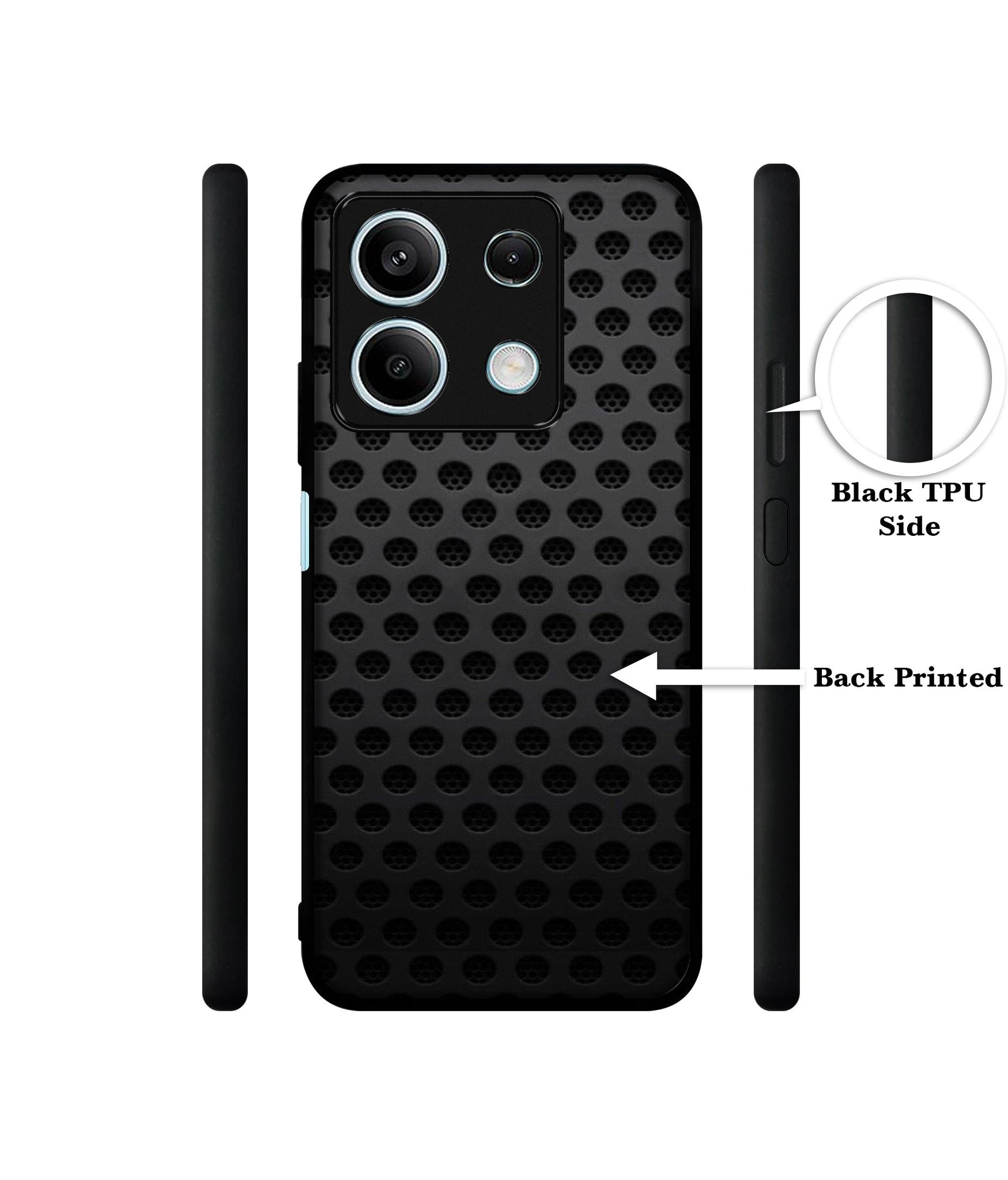 Black Circle Designer 2D Printed Back Case Cover for Mi Redmi Note 13 5G