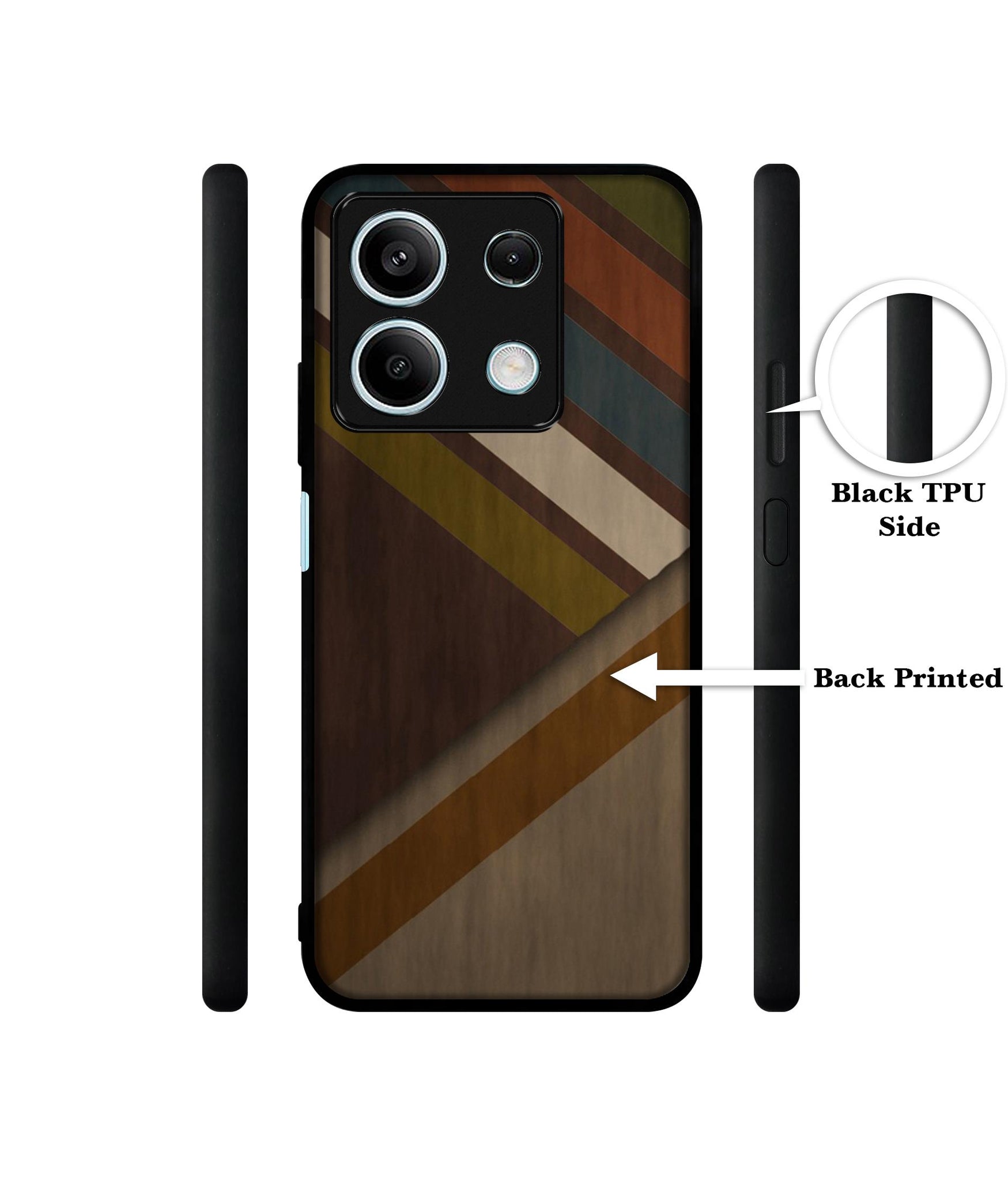 Colorful Wooden Pattern Designer 2D Printed Back Case Cover for Mi Redmi Note 13 5G