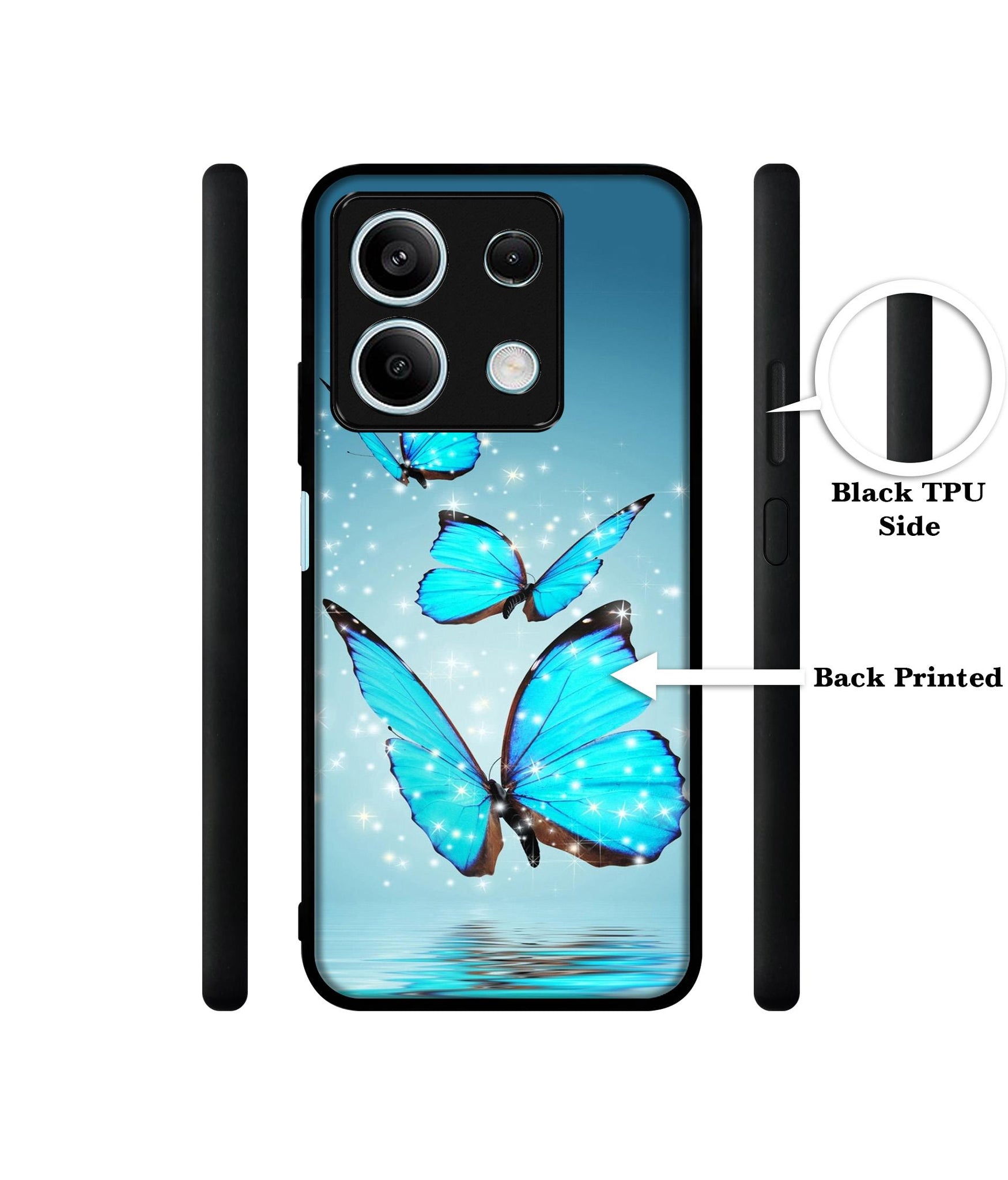 Flying Butterflies Designer 2D Printed Back Case Cover for Mi Redmi Note 13 5G