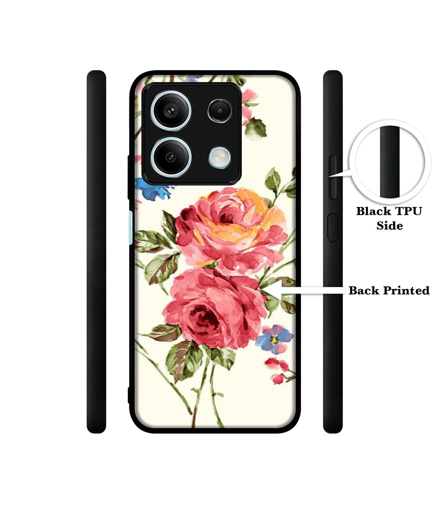 Vintage Painting Flower Designer 2D Printed Back Case Cover for Mi Redmi Note 13 5G