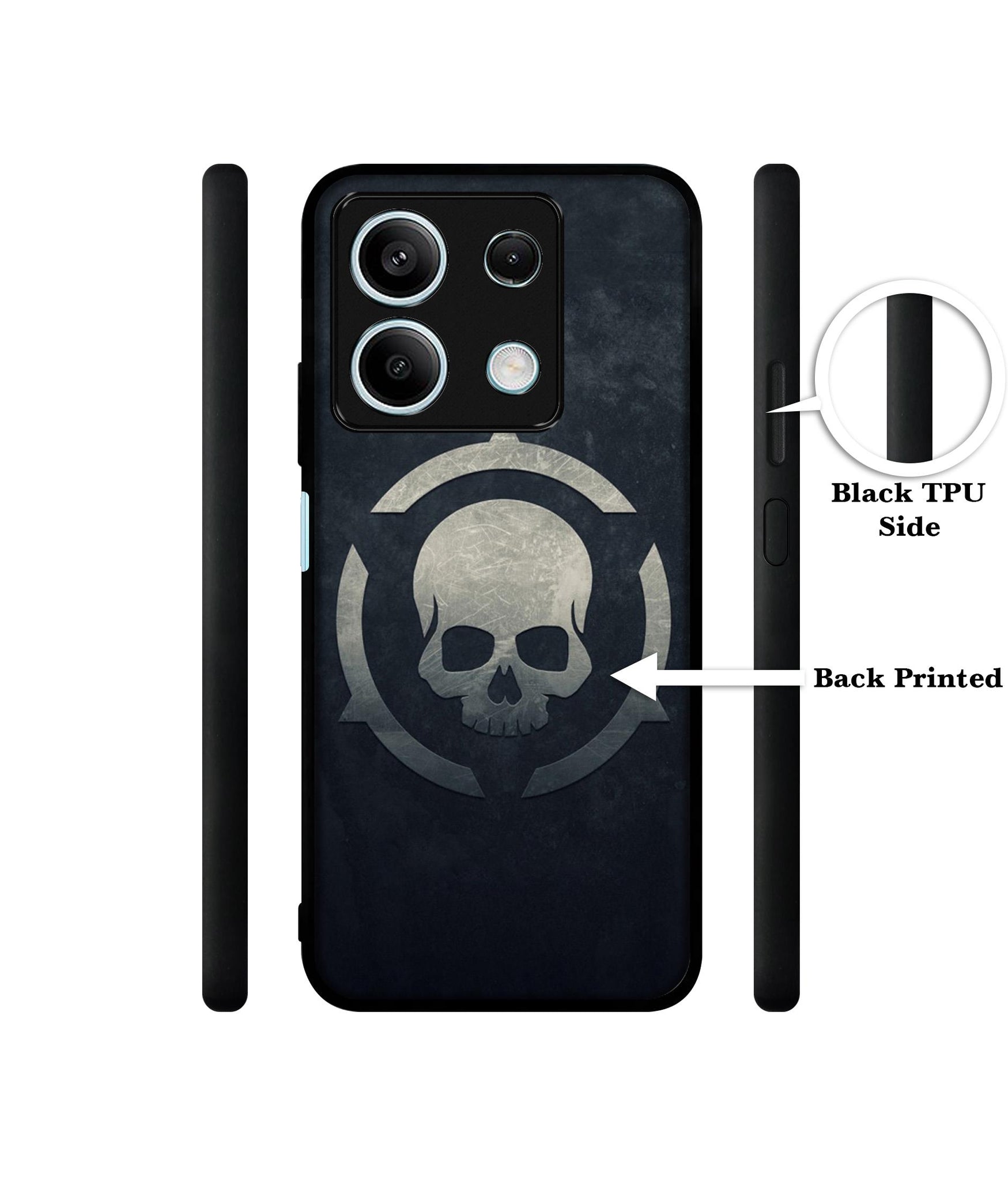Skull Pattern Print Designer 2D Printed Back Case Cover for Mi Redmi Note 13 5G