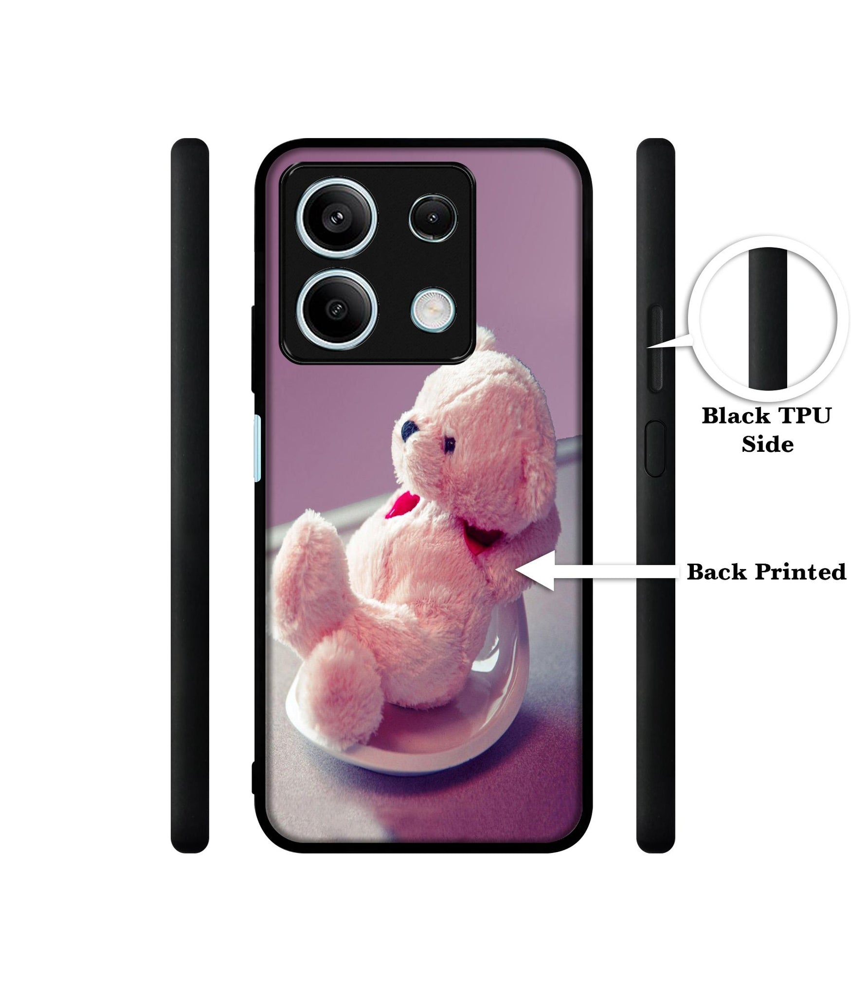 Cute Teddy Bear Designer 2D Printed Back Case Cover for Mi Redmi Note 13 5G
