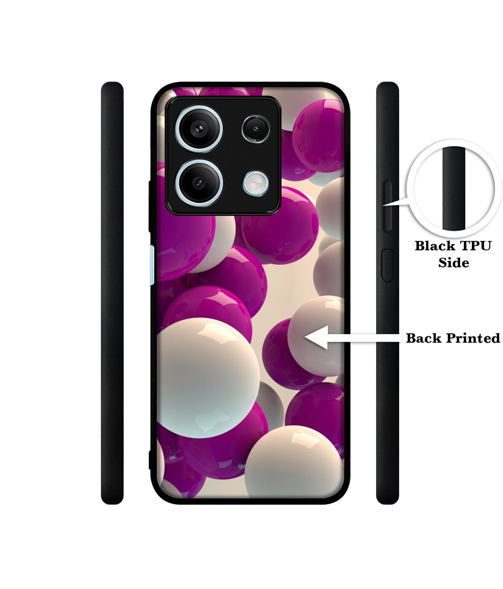 3D Balloons Designer 2D Printed Back Case Cover for Mi Redmi Note 13 5G