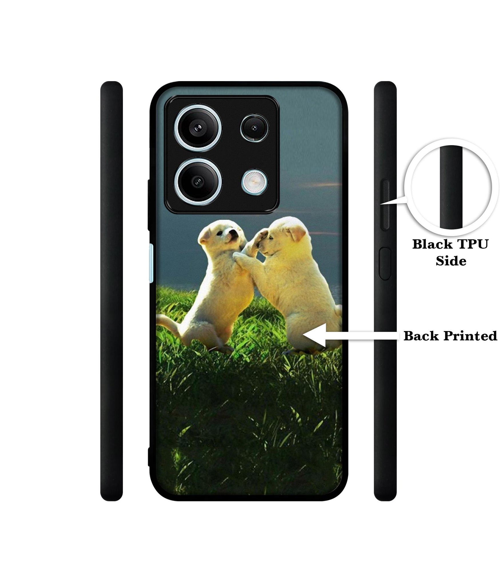 Puppy Couple Sunset Designer 2D Printed Back Case Cover for Mi Redmi Note 13 5G