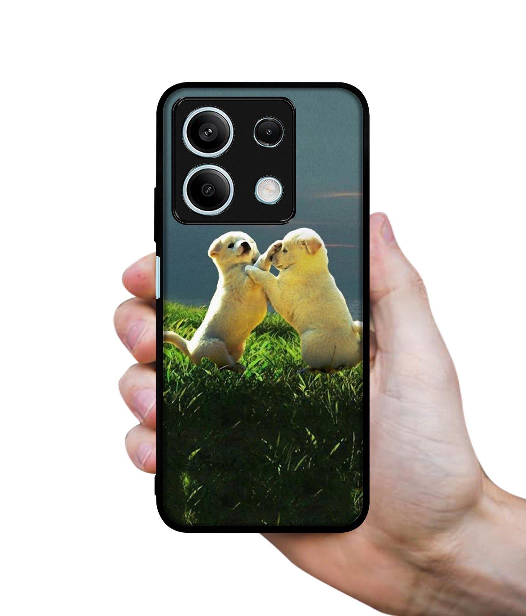 Puppy Couple Sunset Designer 2D Printed Back Case Cover for Mi Redmi Note 13 5G