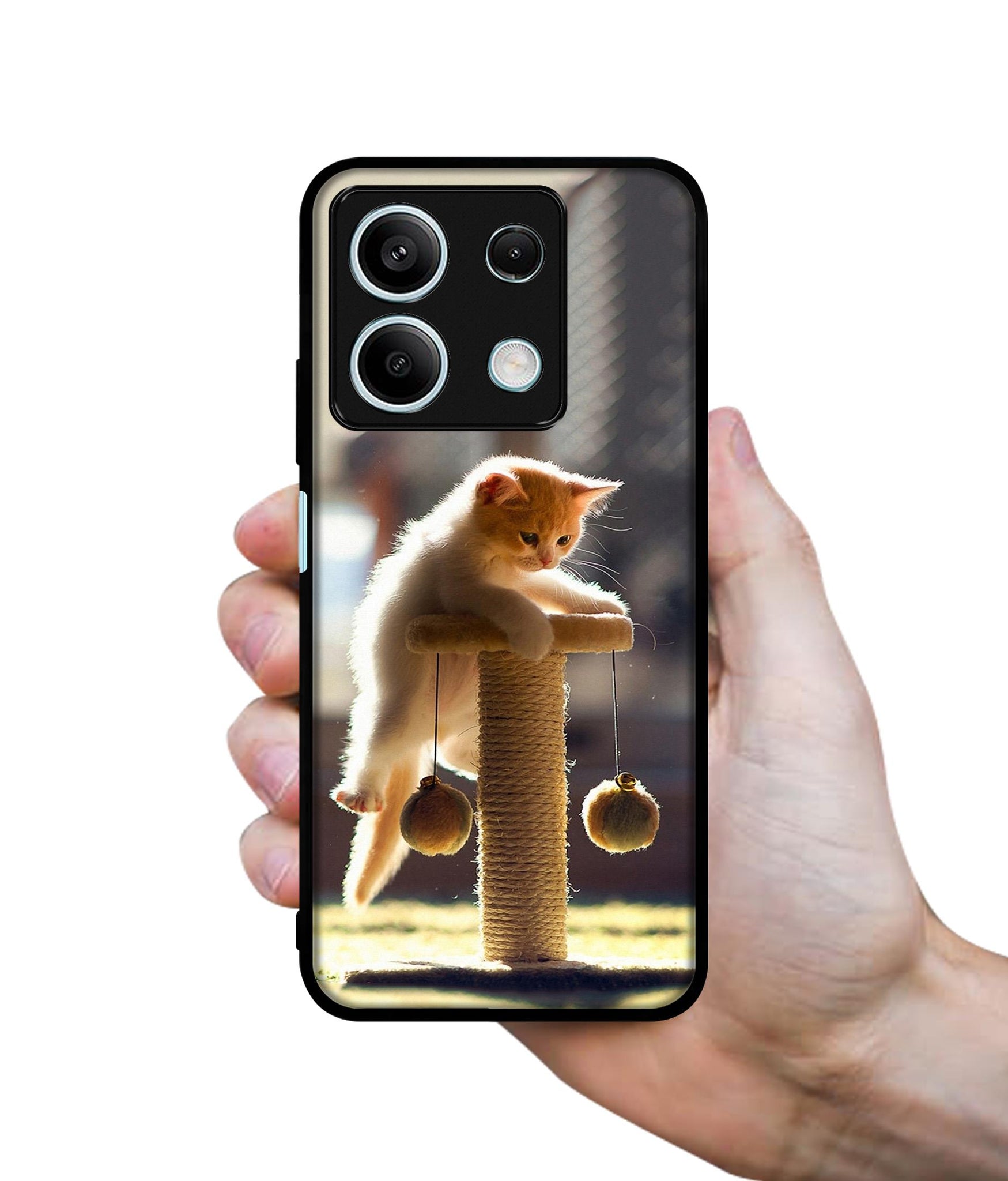 Cat Climbing Designer 2D Printed Back Case Cover for Mi Redmi Note 13 5G