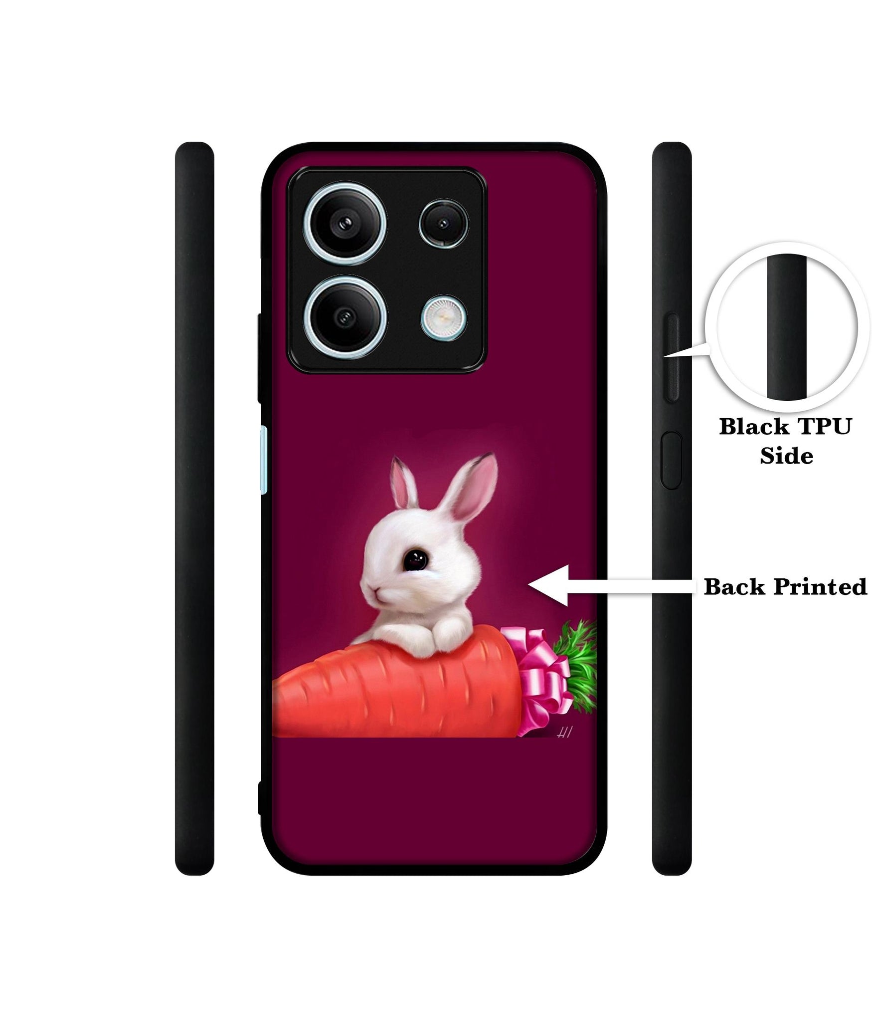 Bunny With Carrot Designer 2D Printed Back Case Cover for Mi Redmi Note 13 5G