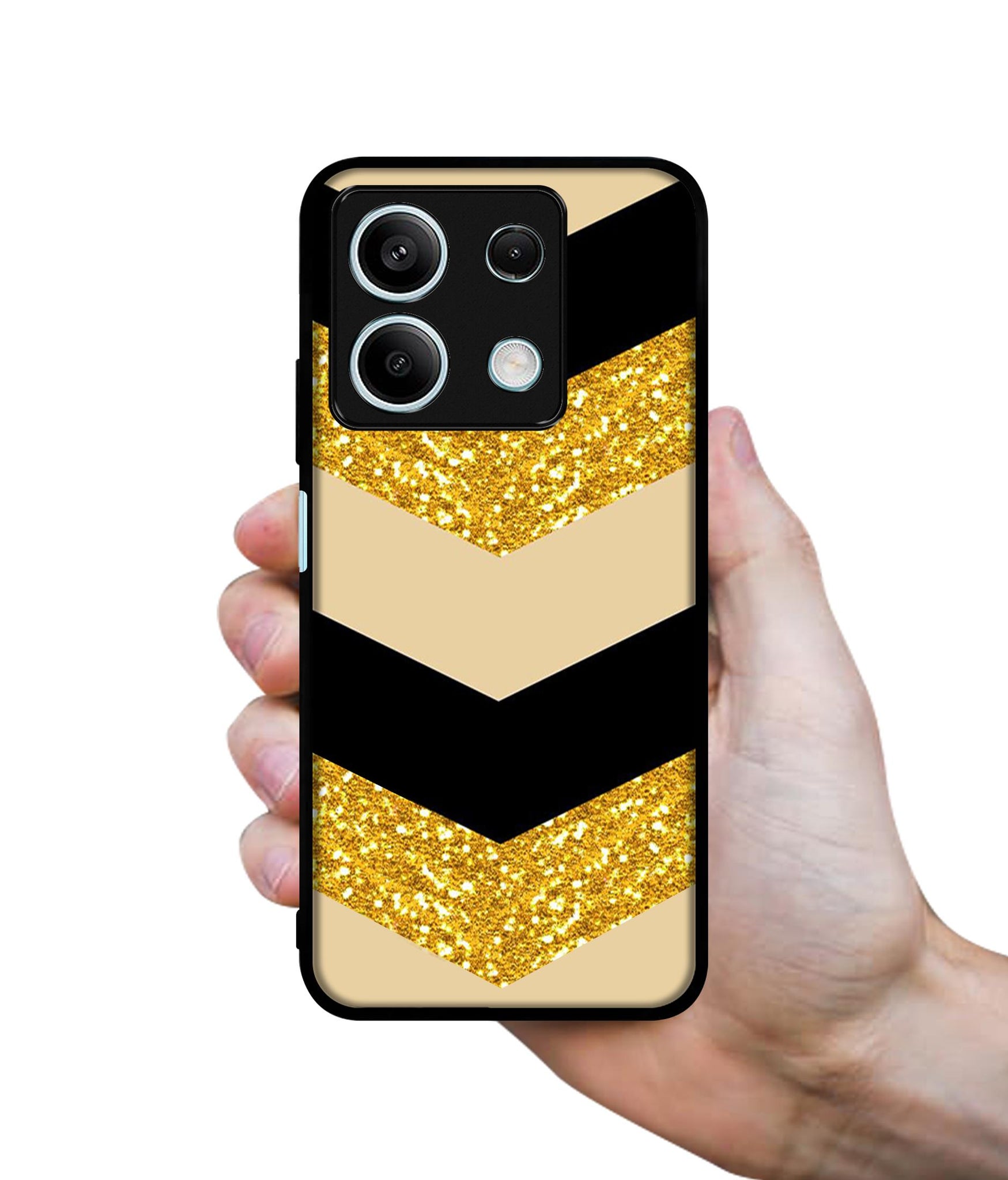 Black & Gold Designer 2D Printed Back Case Cover for Mi Redmi Note 13 5G