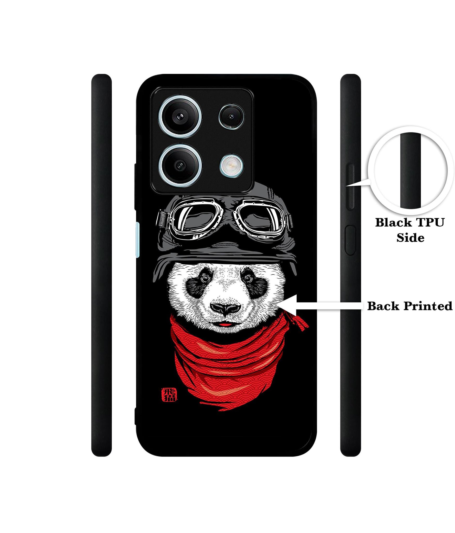 Biker Panda Designer 2D Printed Back Case Cover for Mi Redmi Note 13 5G