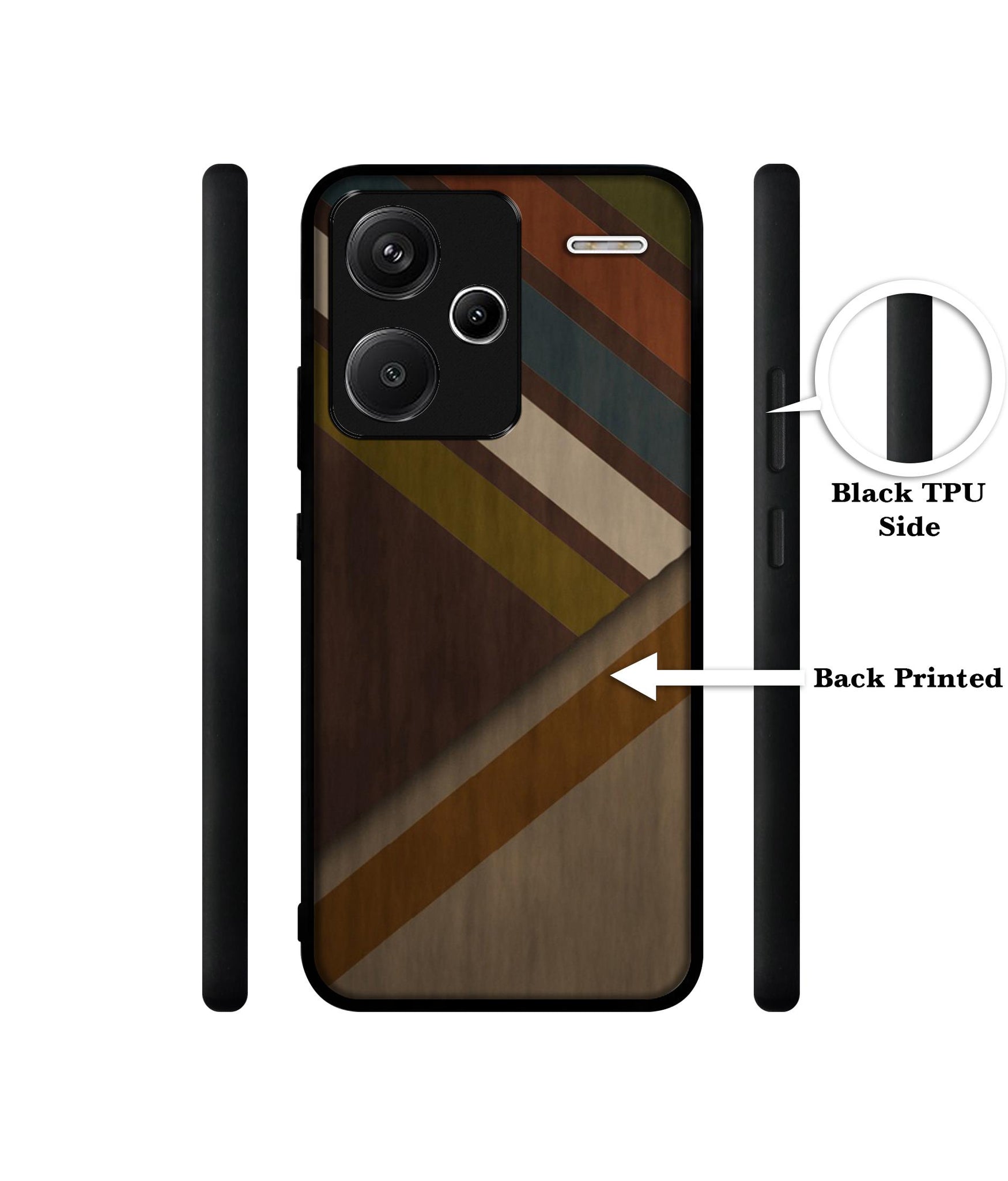 Colorful Wooden Pattern Designer 2D Printed Back Case Cover for Mi Redmi Note 13 Pro Plus 5G