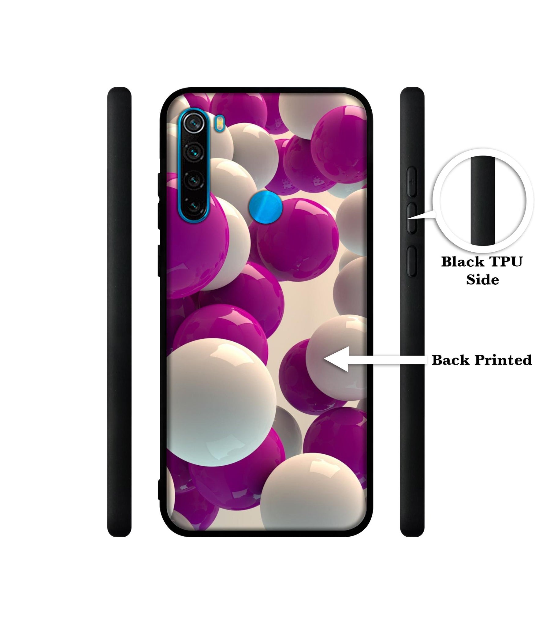 3D Balloons Designer 2D Printed Back Case Cover for Mi Redmi Note 8 4G