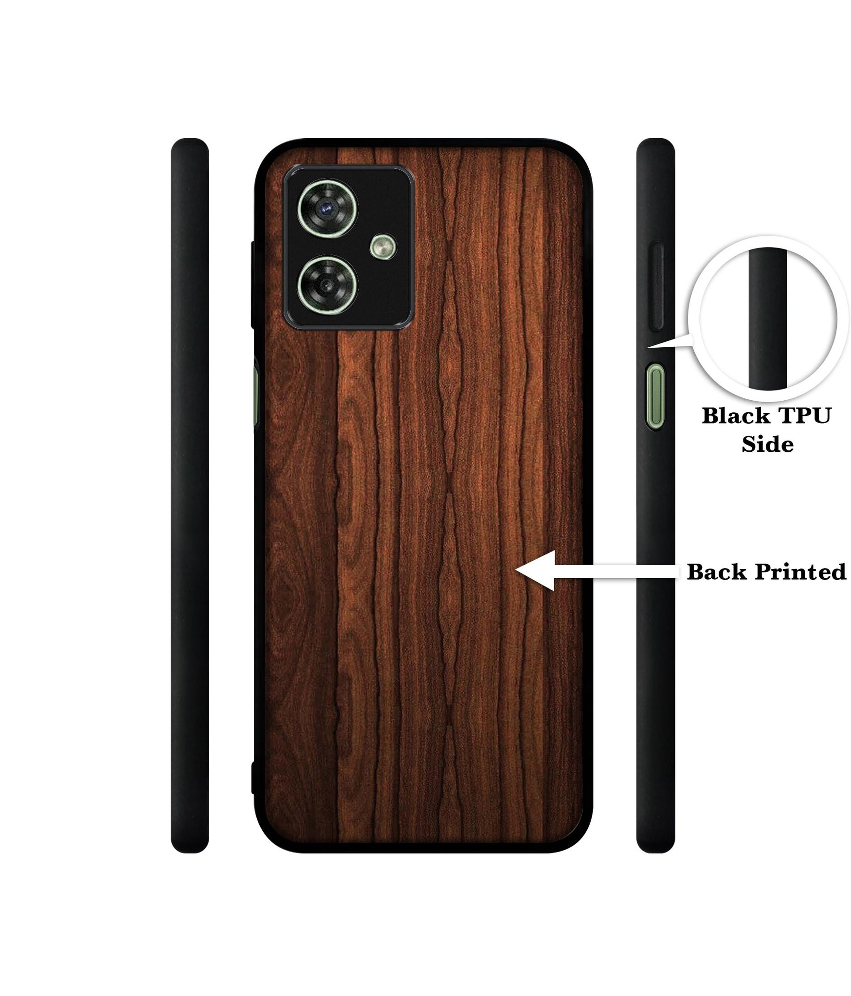 Brown Wooden Texture Designer 2D Printed Back Case Cover for Motorola Moto G54 5G / G54 Power 5G / G64 5G
