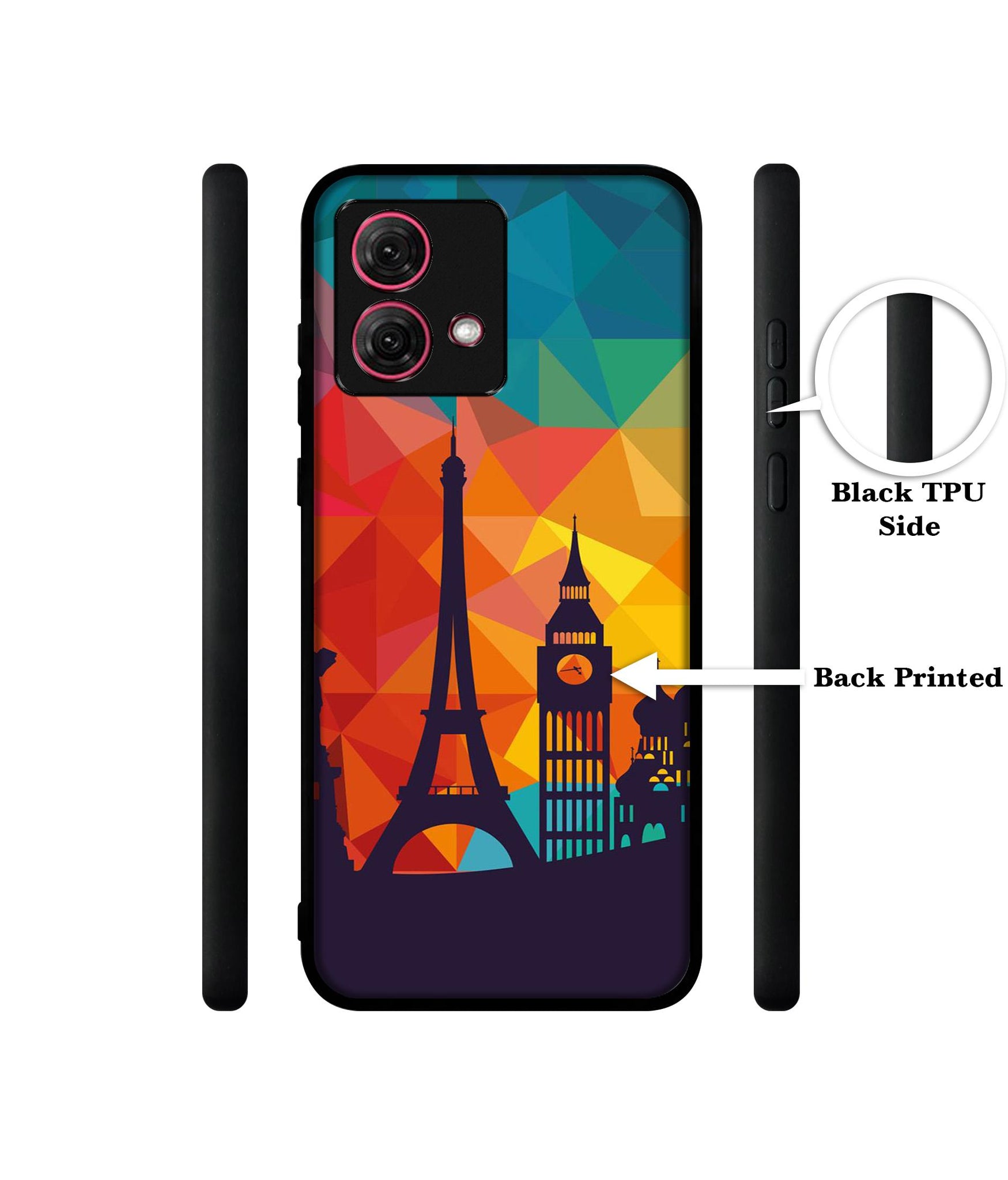 Colored Paris Designer 2D Printed Back Case Cover for Motorola Moto G84 5G