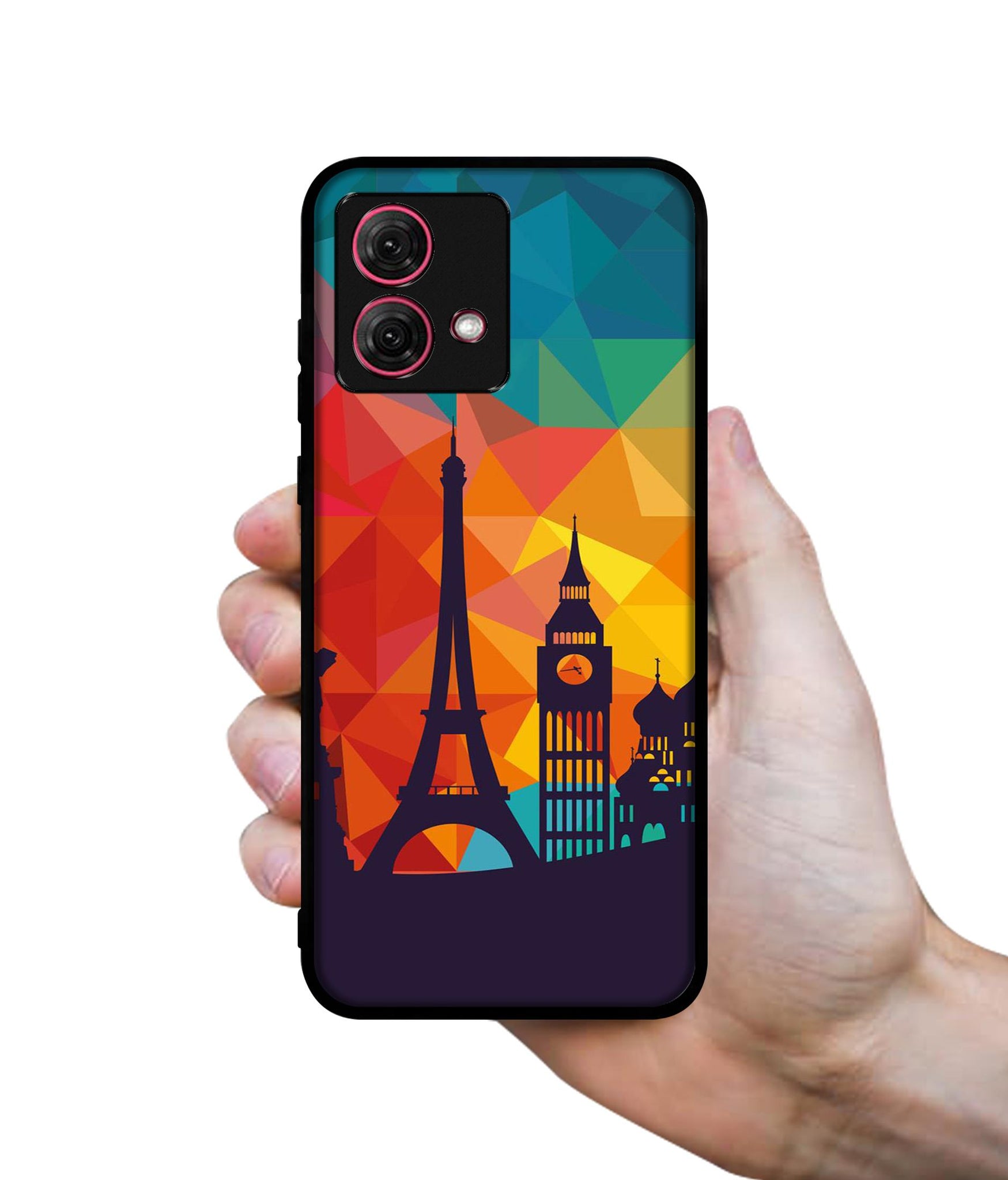 Colored Paris Designer 2D Printed Back Case Cover for Motorola Moto G84 5G
