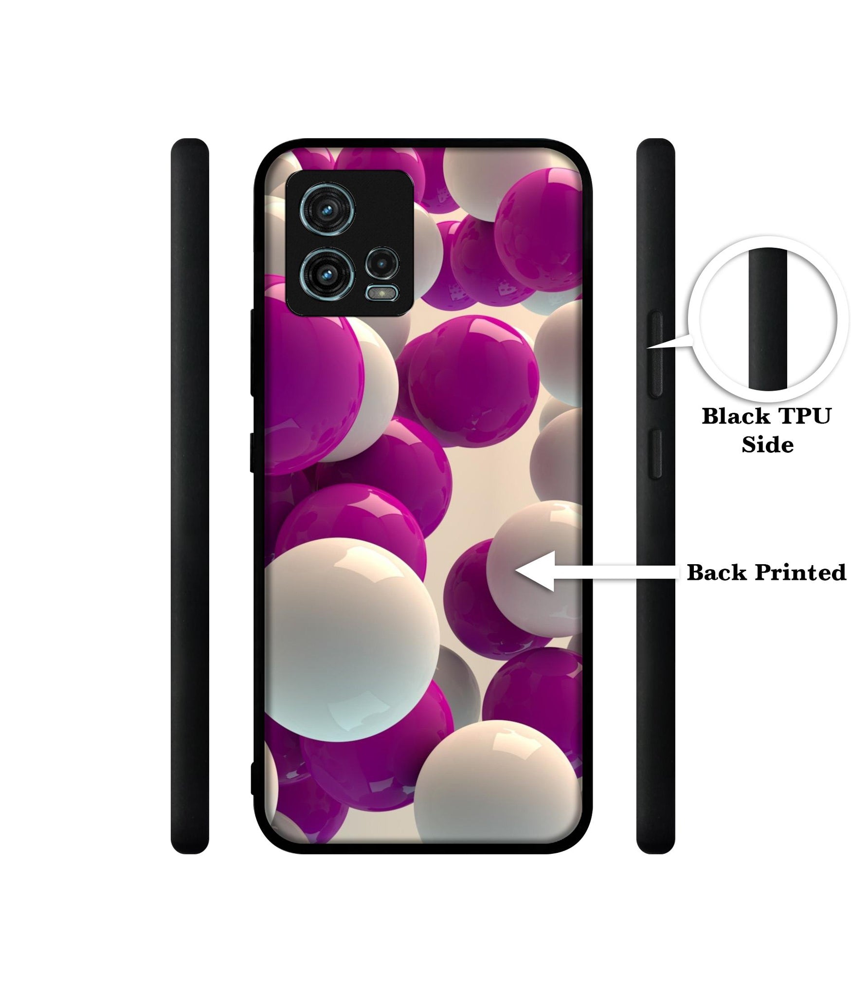 3D Balloons Designer 2D Printed Back Case Cover for Motorola Moto G72 4G