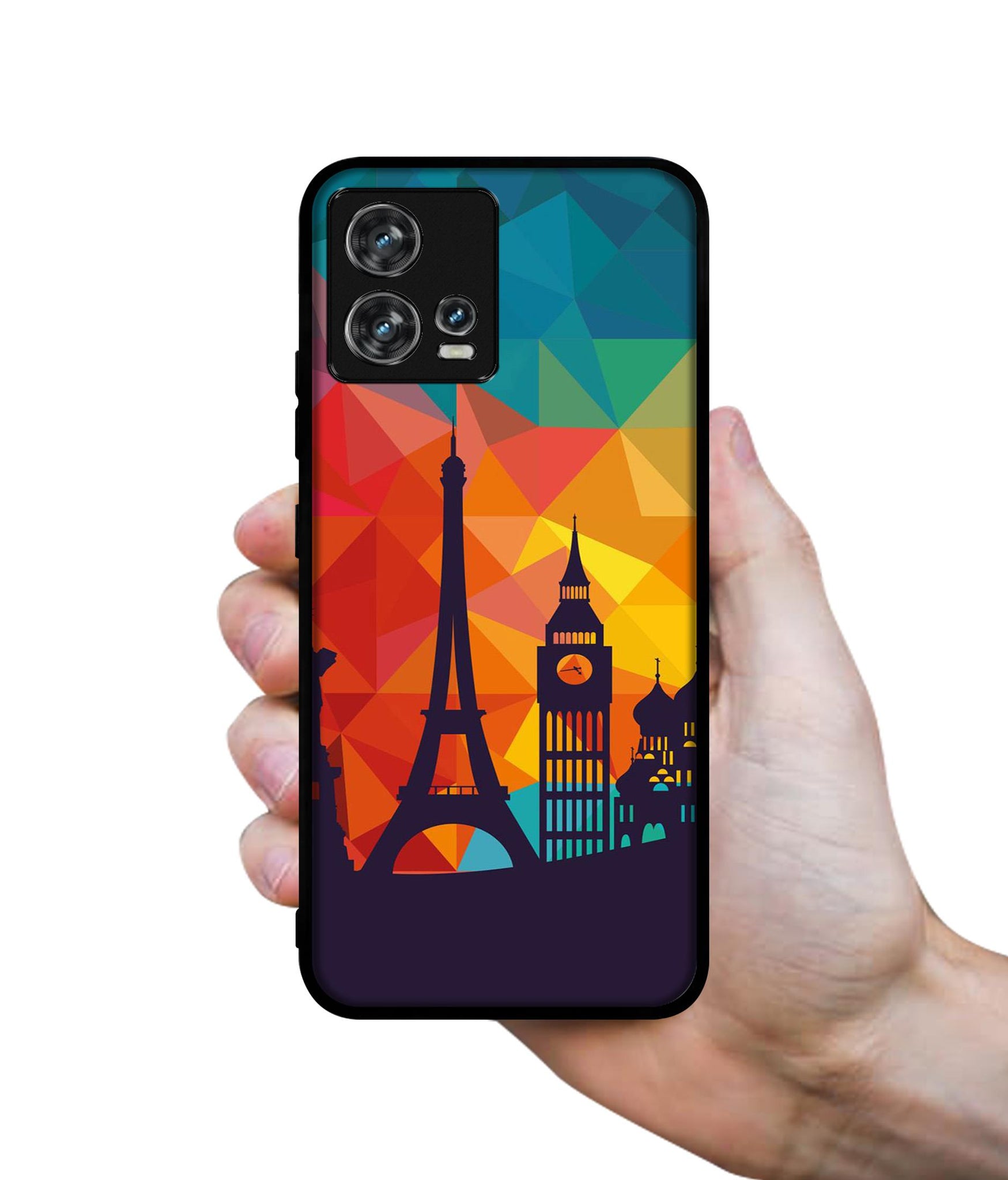 Colored Paris Designer 2D Printed Back Case Cover for Motorola edge 30 Fusion 5G