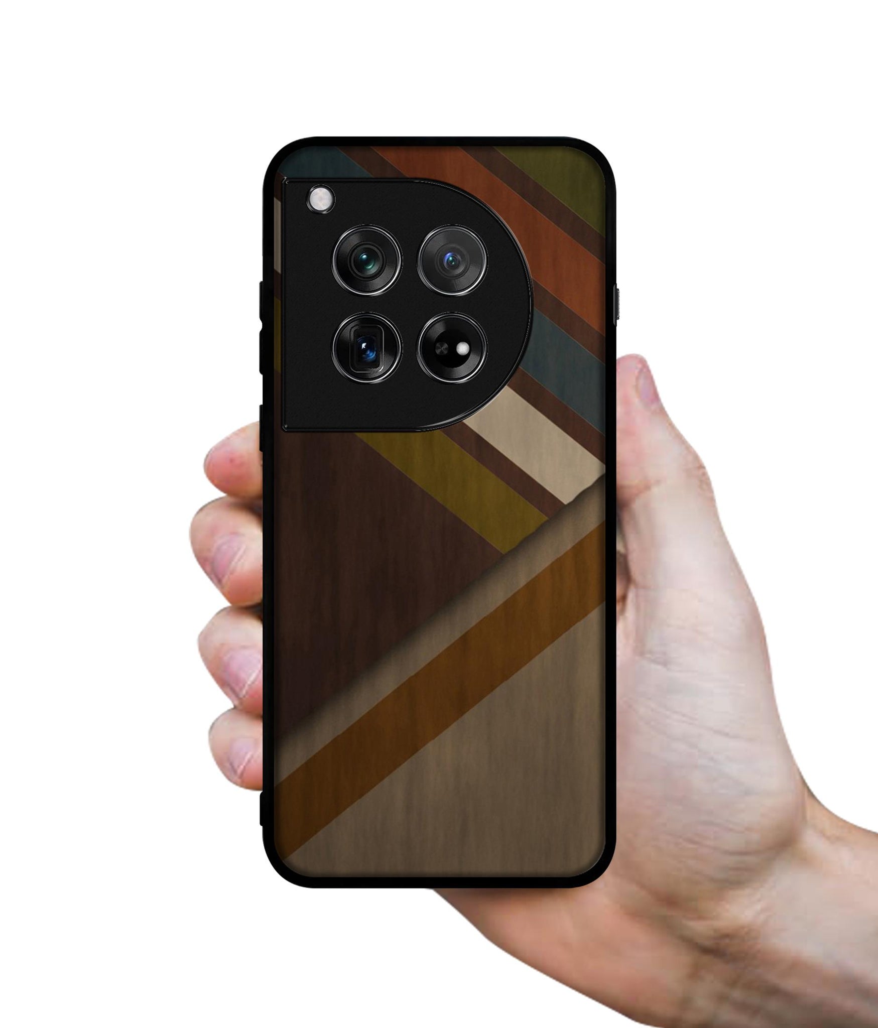 Colorful Wooden Pattern Designer 2D Printed Back Case Cover for OnePlus 12 5G
