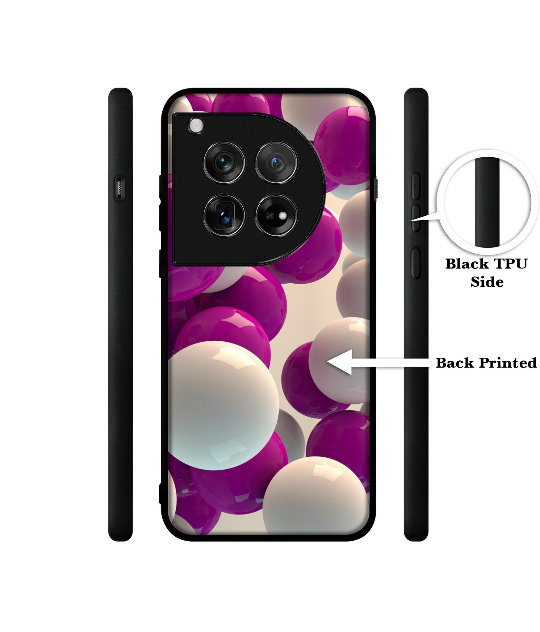 3D Balloons Designer 2D Printed Back Case Cover for OnePlus 12 5G