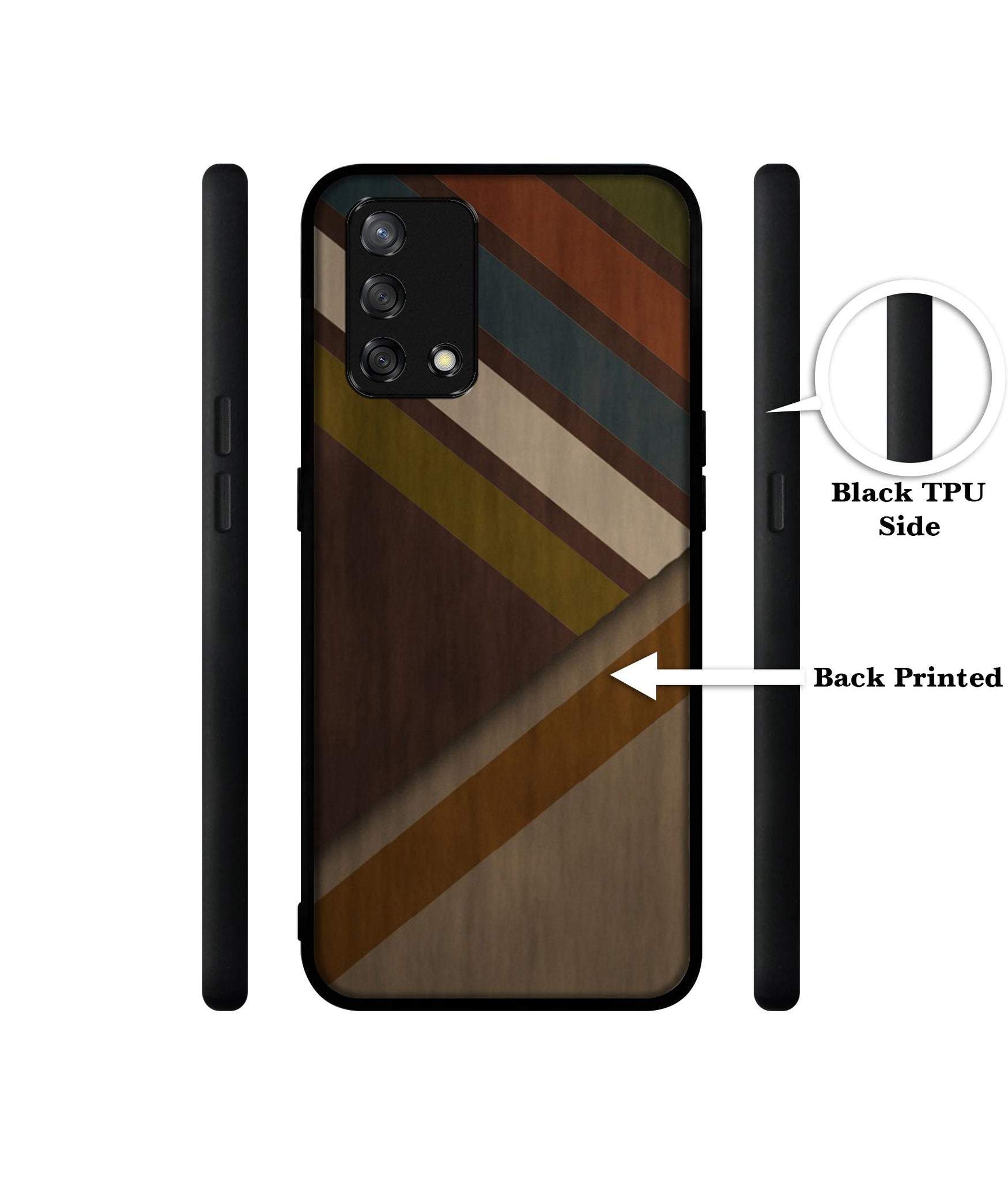 Colorful Wooden Pattern Designer 2D Printed Back Case Cover for Oppo A74 4G / F19 4G / F19s 4G