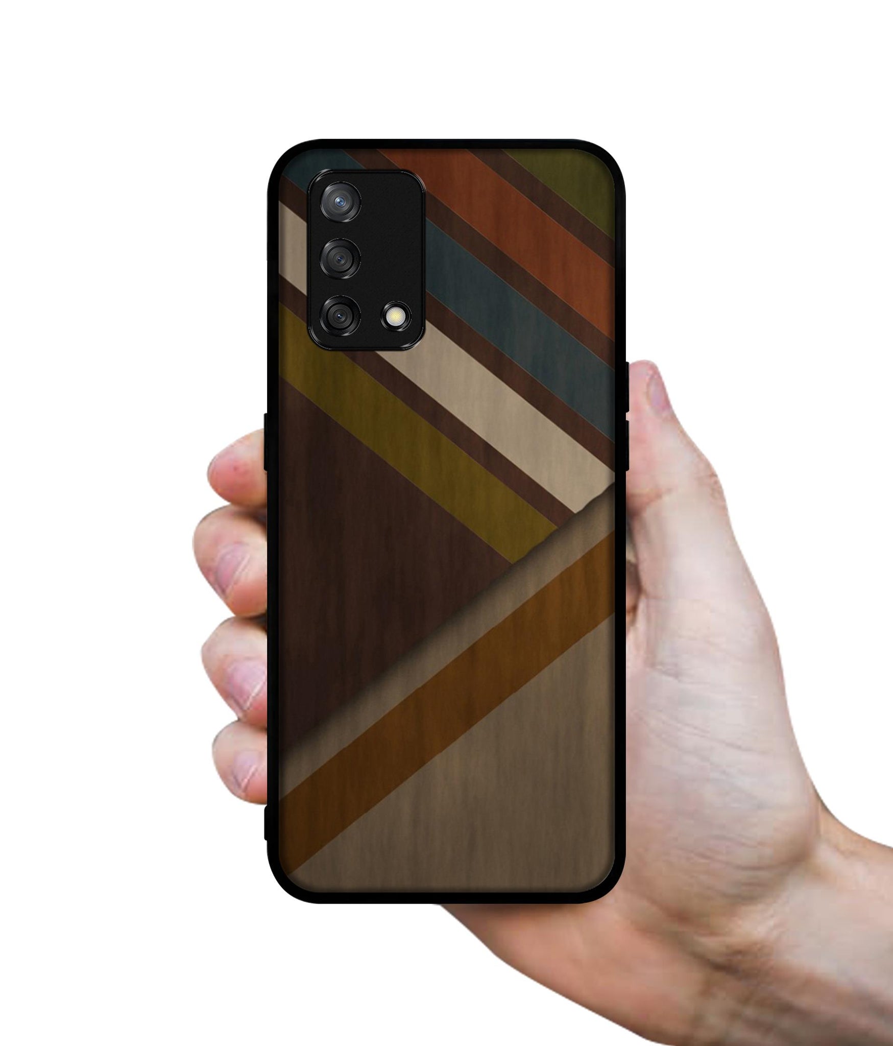 Colorful Wooden Pattern Designer 2D Printed Back Case Cover for Oppo A74 4G / F19 4G / F19s 4G