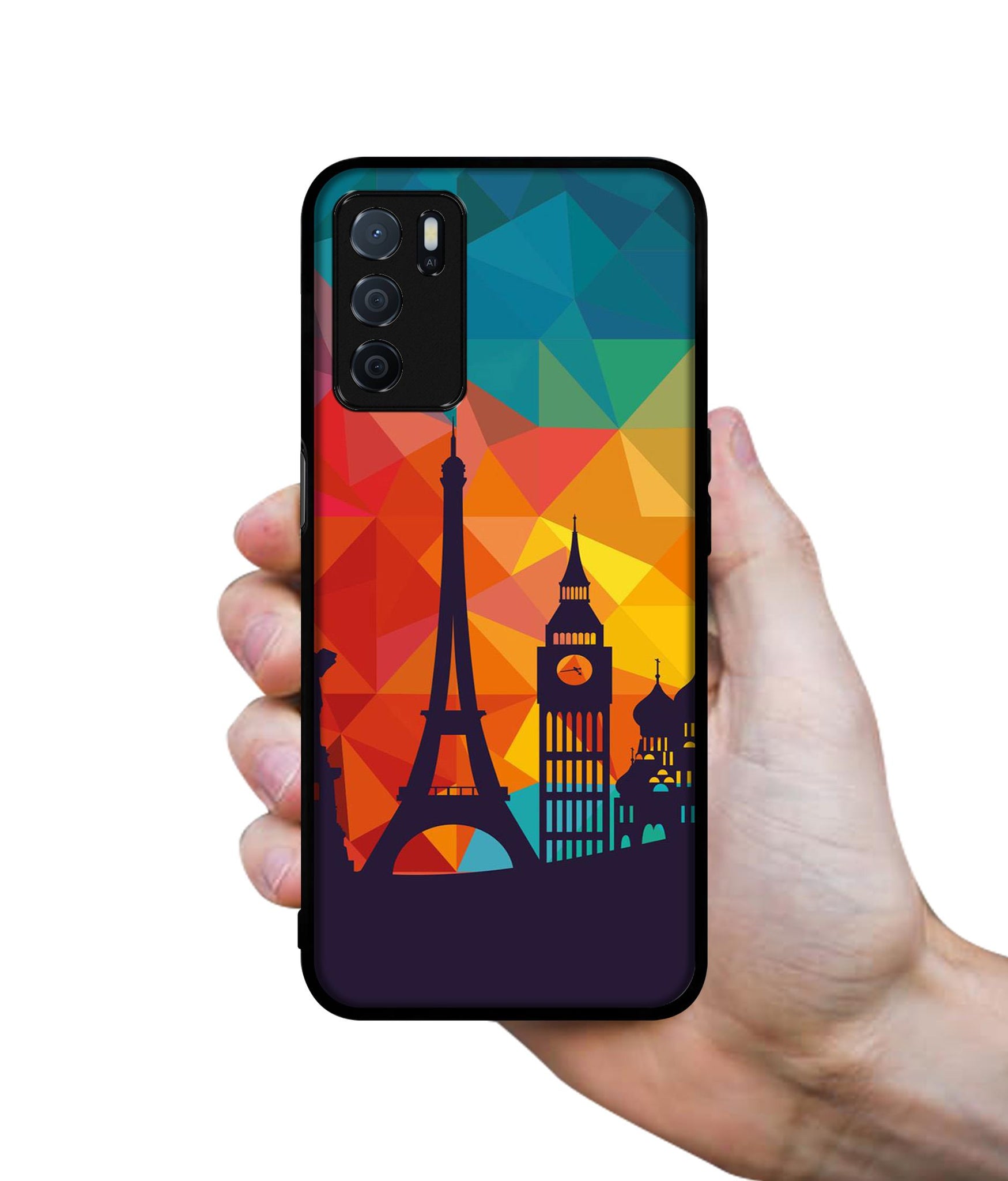 Colored Paris Designer 2D Printed Back Case Cover for Oppo A53S 5G / A16 4G