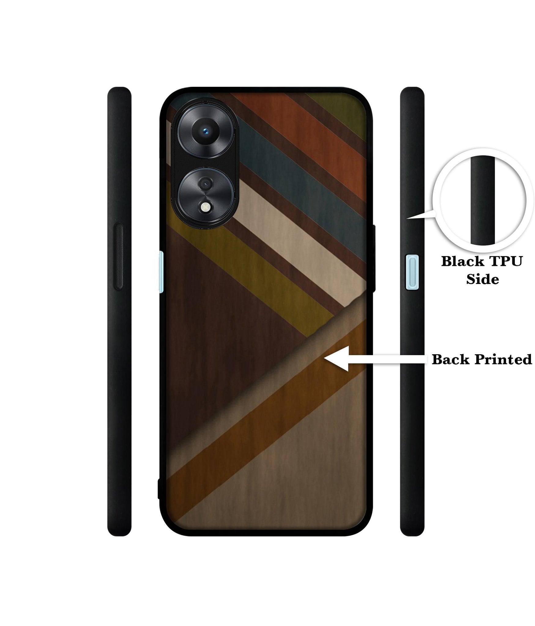 Colorful Wooden Pattern Designer 2D Printed Back Case Cover for Oppo A78 4G