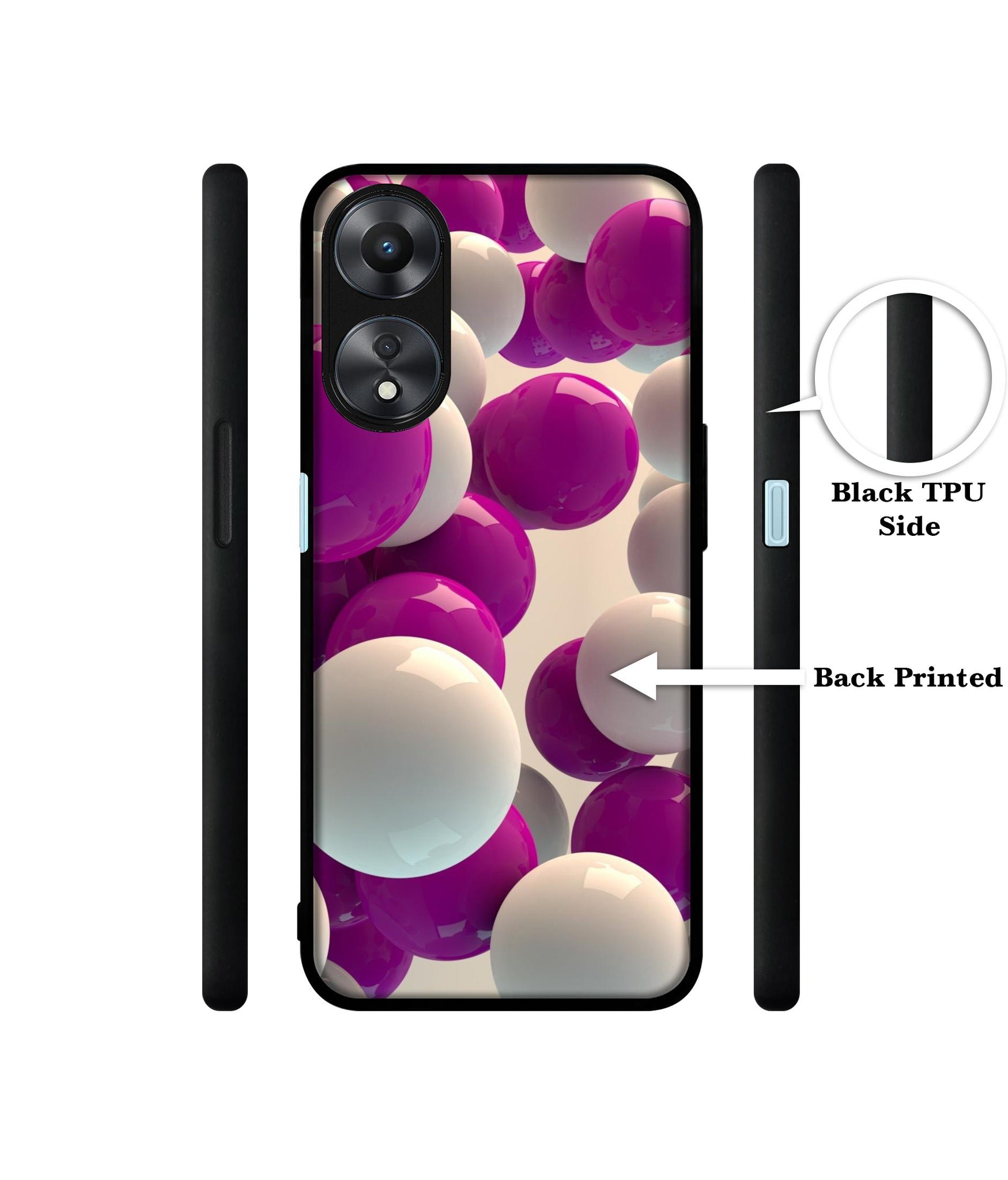 3D Balloons Designer 2D Printed Back Case Cover for Oppo A78 4G